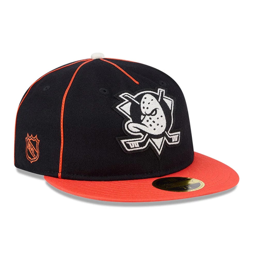 Anaheim Ducks NHL Felt Logo Black Retro Crown 59FIFTY Fitted Cap