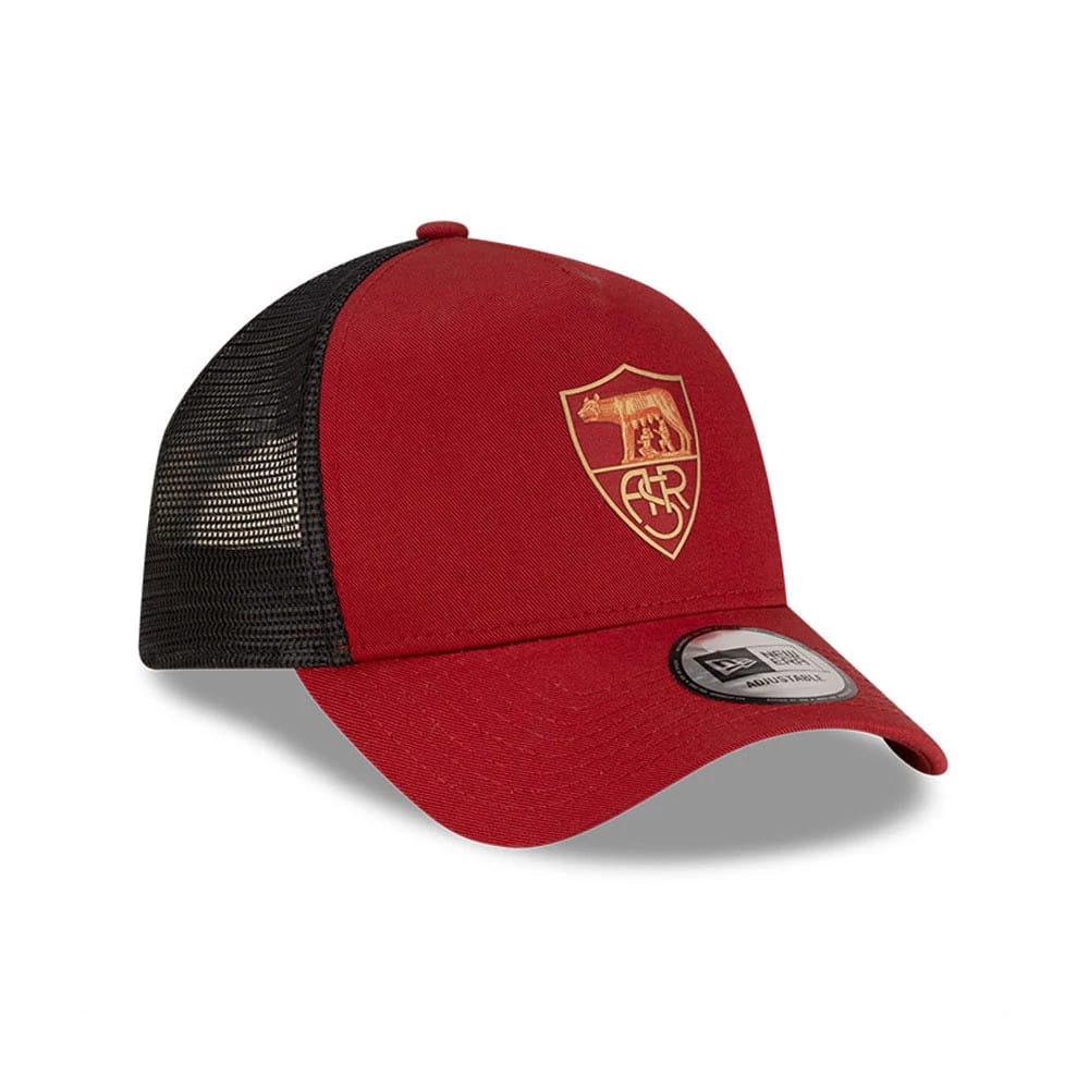 AS Roma Dark Red 9FORTY A-Frame Trucker Cap - Image 3