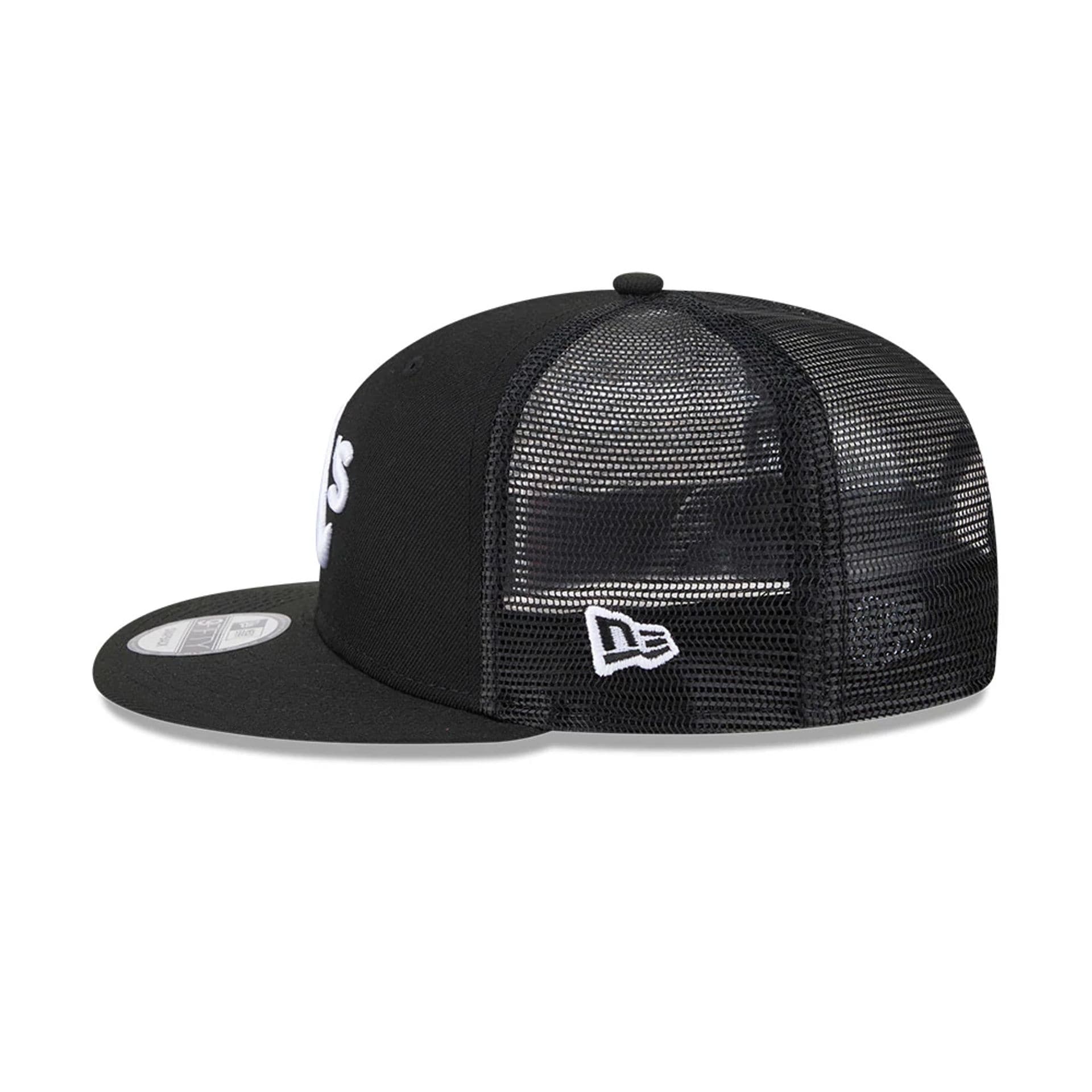 Athletics MLB Evergreen Black 9FIFTY Trucker Adjustable Cap - Image 5