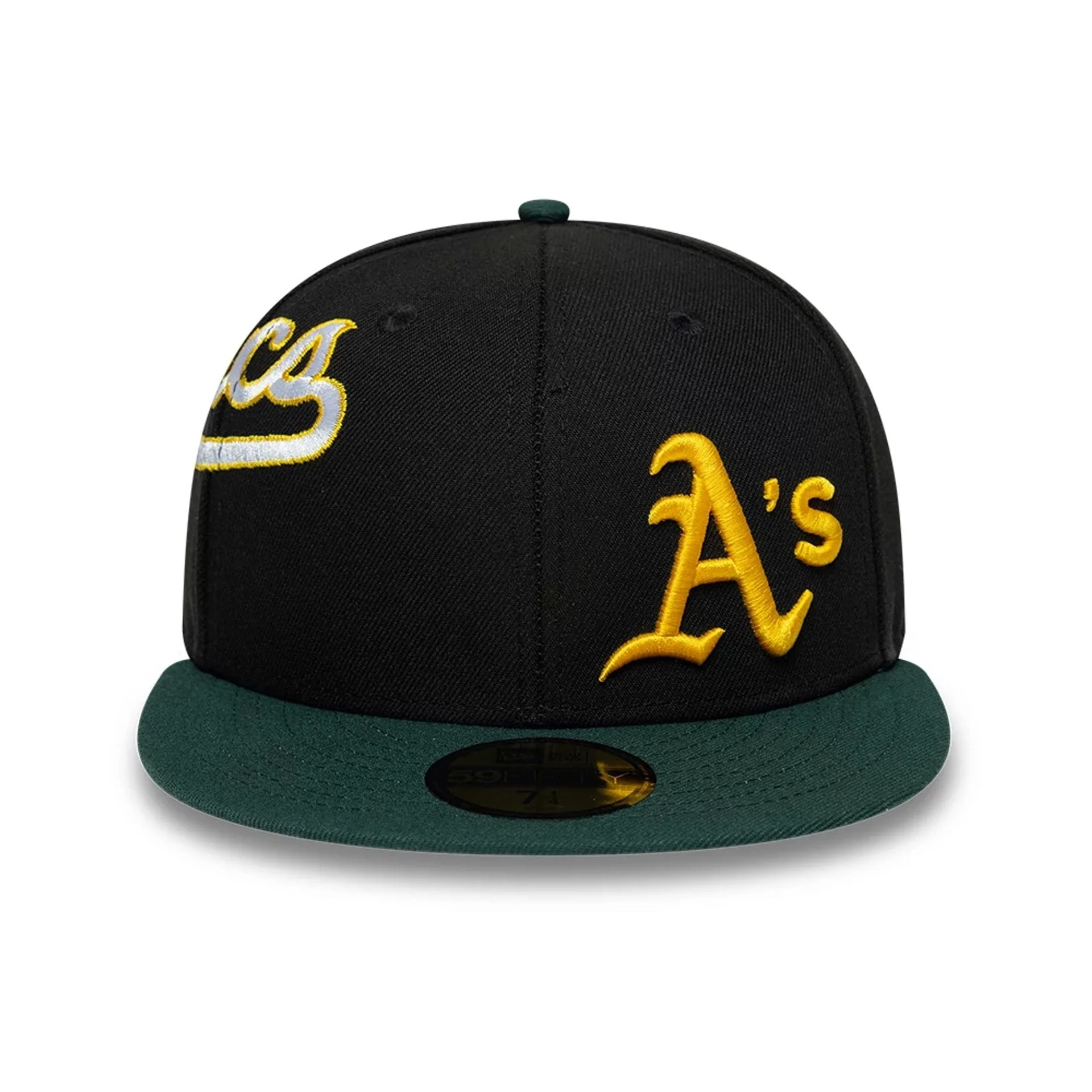 Athletics MLB Multi Logo Satin Lined Black 59FIFTY Fitted Cap - Image 3