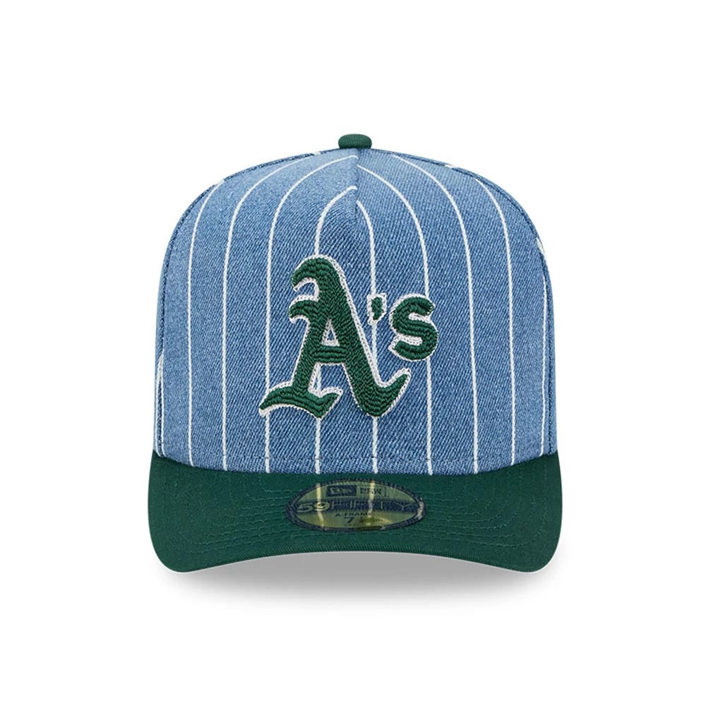 Athletics MLB Parallel Blue 59FIFTY A-Frame Fitted Cap - Image 4