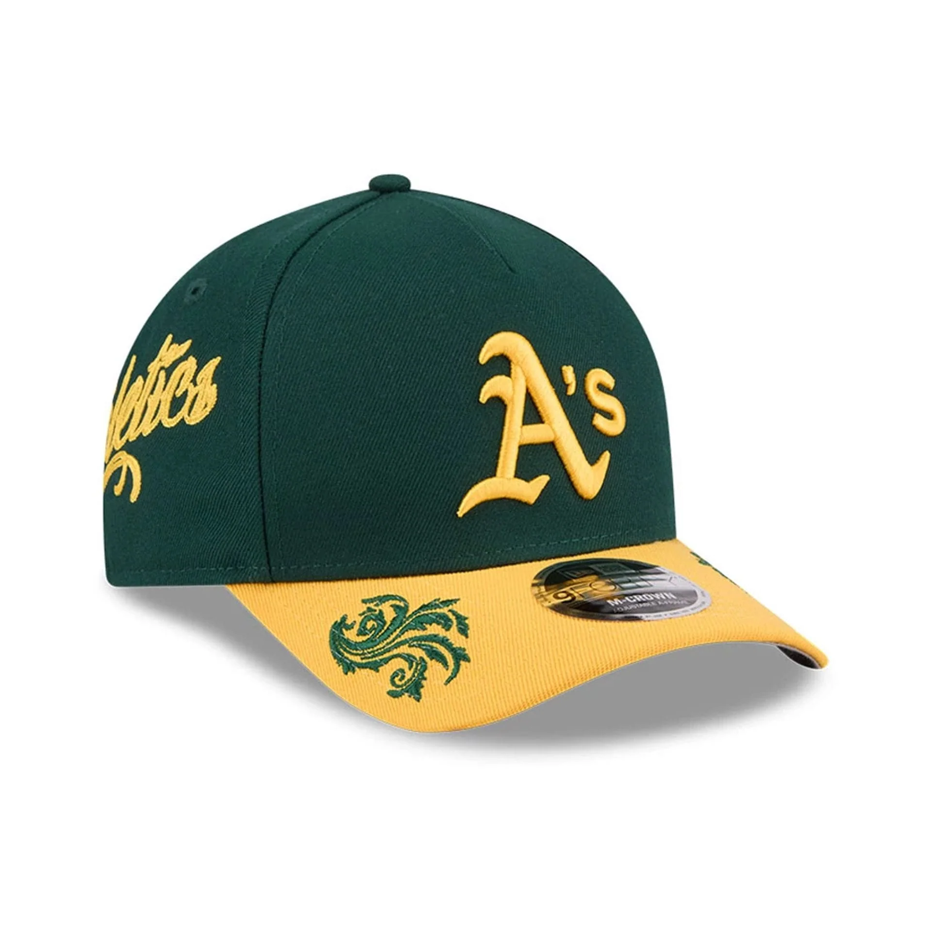 Athletics MLB Script Dark Green 9FORTY M-Crown A-Frame Adjustable Cap