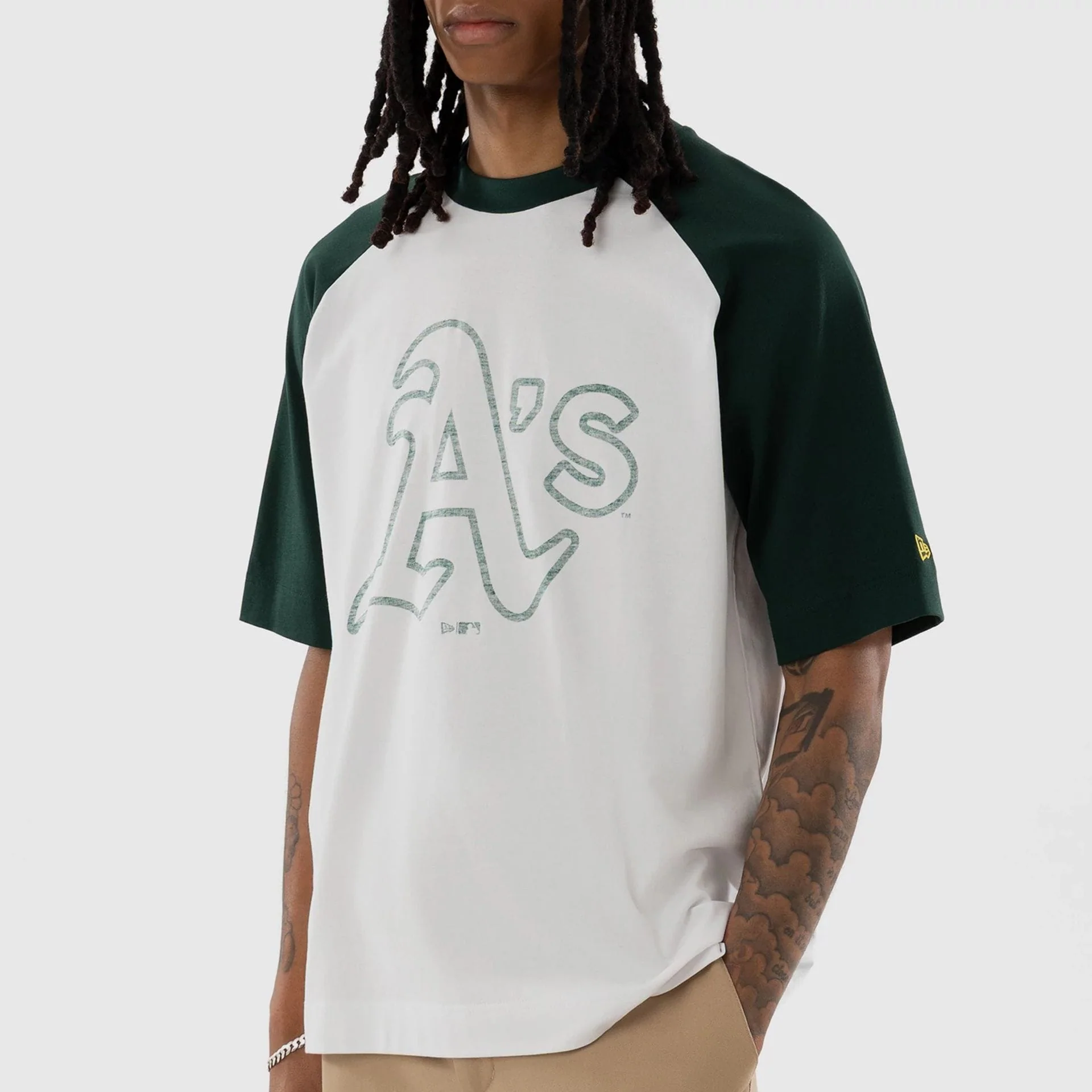 Athletics MLB White Boxy T-Shirt - Image 6