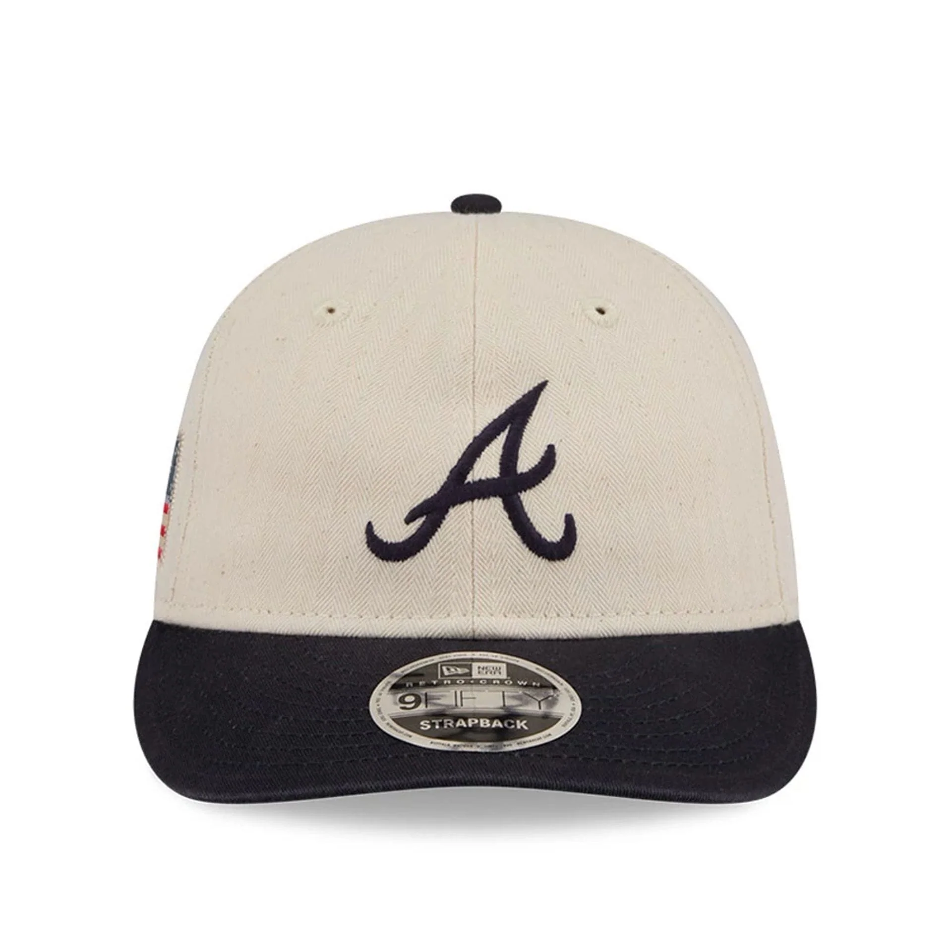 Atlanta Braves MLB Americana Herringbone White Retro Crown 9FIFTY Adjustable Cap - Image 4