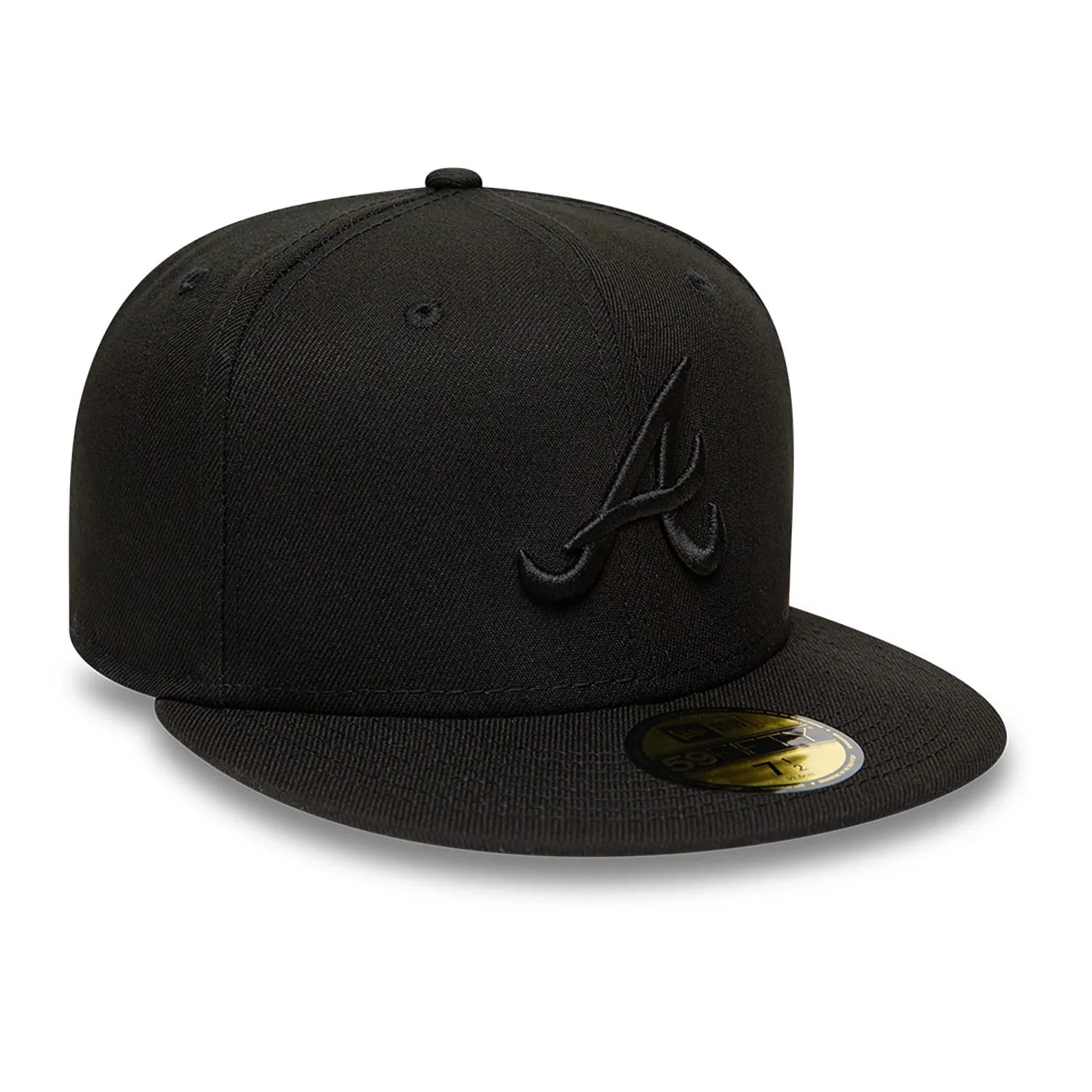 Atlanta Braves MLB Black on Black 59FIFTY Fitted Cap - Image 7