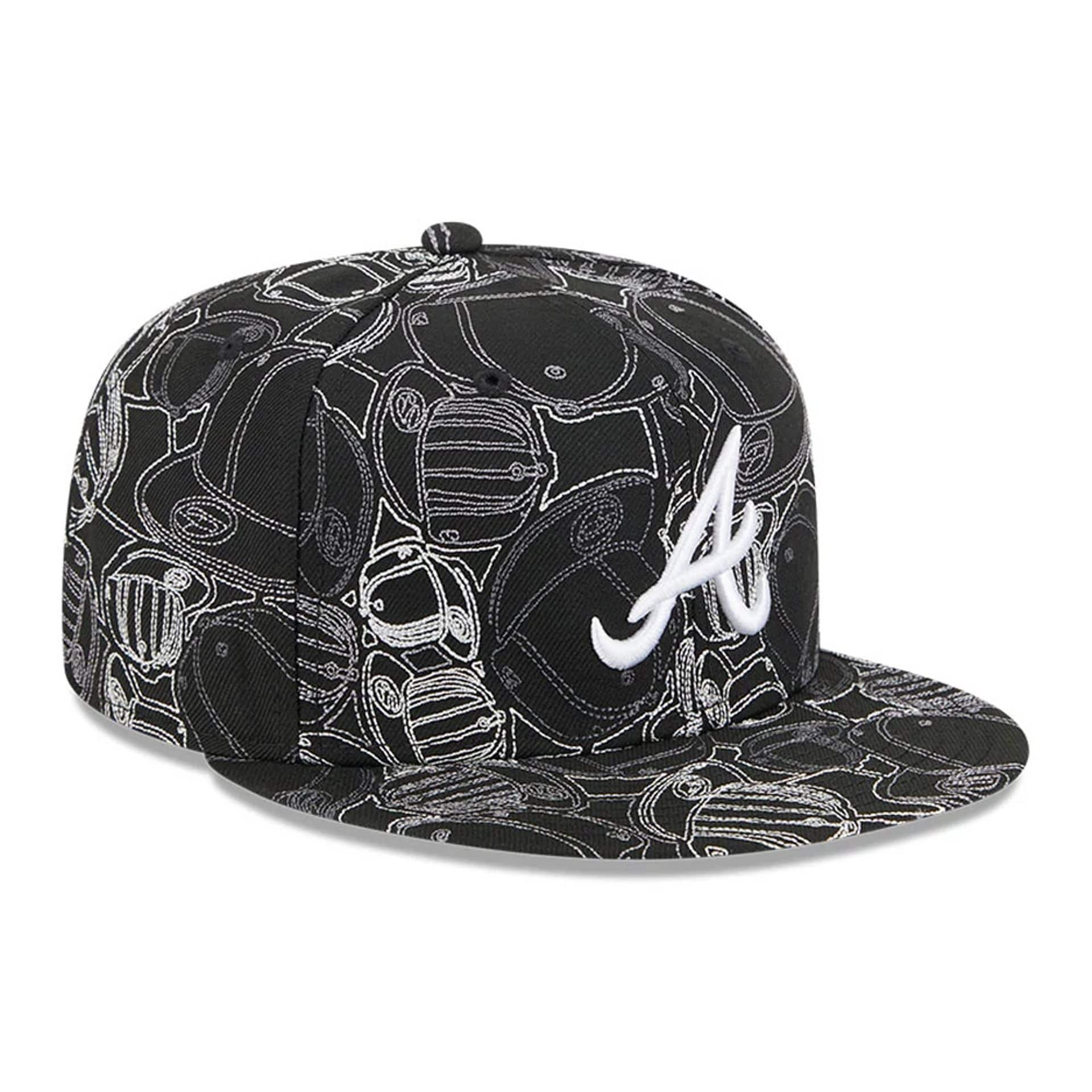 Atlanta Braves MLB Cap Scramble Black 59FIFTY Fitted Cap - Image 4