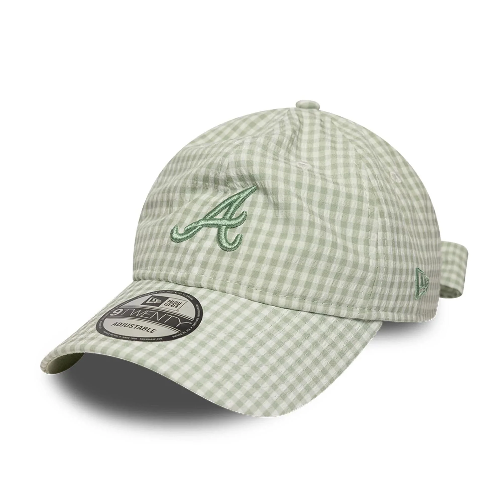 Atlanta Braves MLB Gingham Bowback Pastel Green 9TWENTY Adjustable Cap