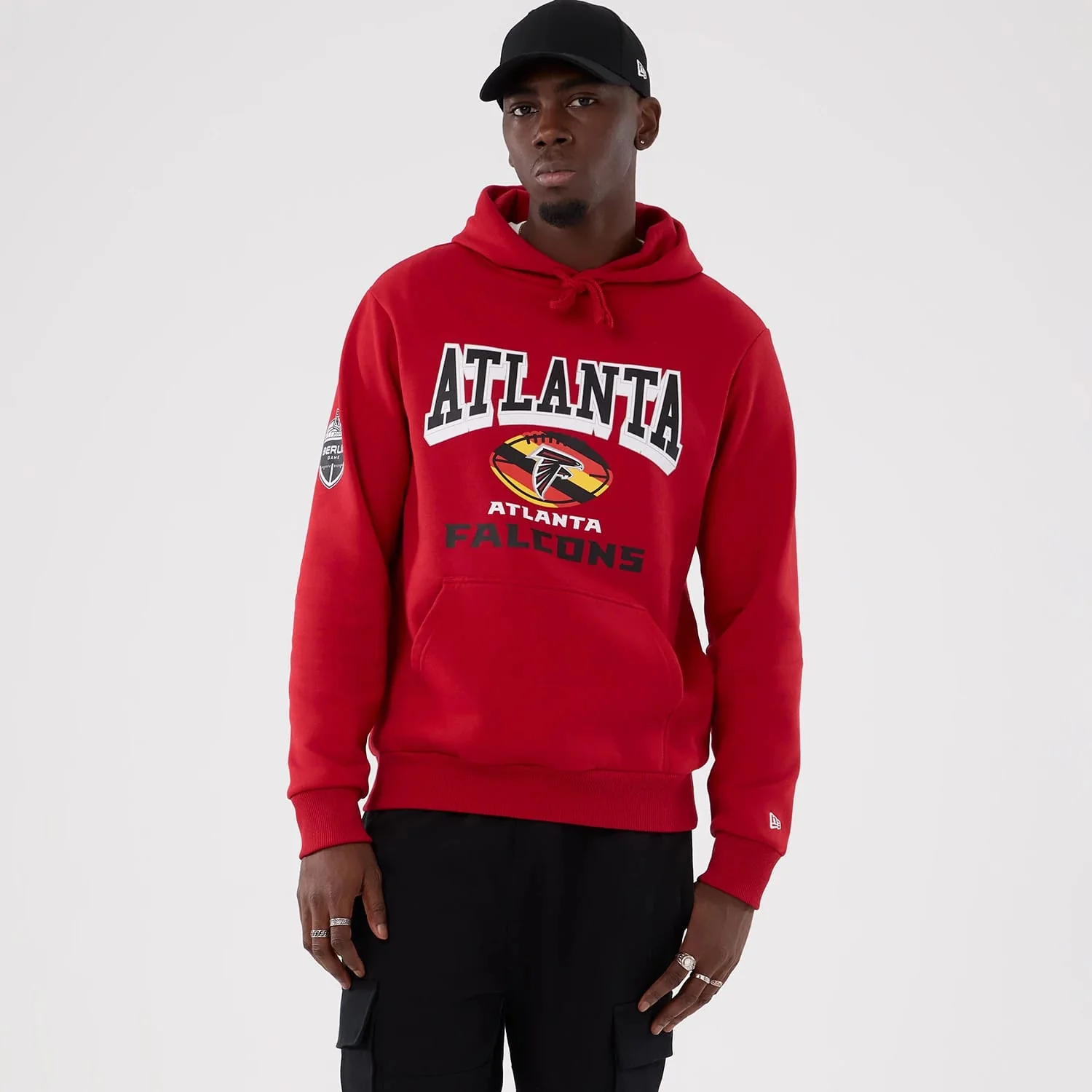 Atlanta Falcons NFL International Series Games 2025 Red Pullover Hoodie