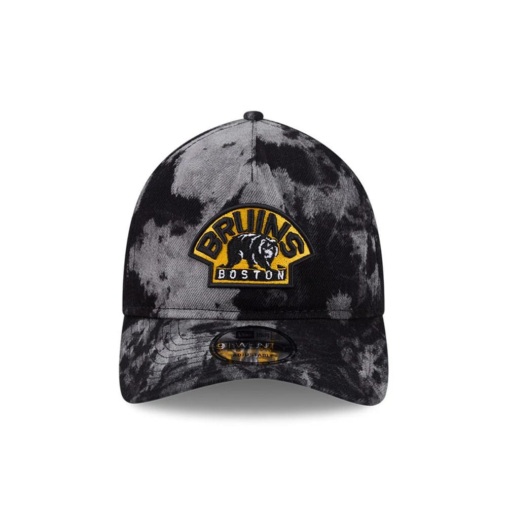 Boston Bruins NHL Bleached Denim Black 9TWENTY A-Frame Adjustable Cap - Image 2