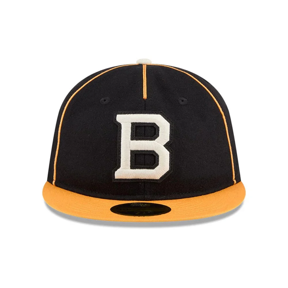 Boston Bruins NHL Felt Logo Black Retro Crown 59FIFTY Fitted Cap - Image 3
