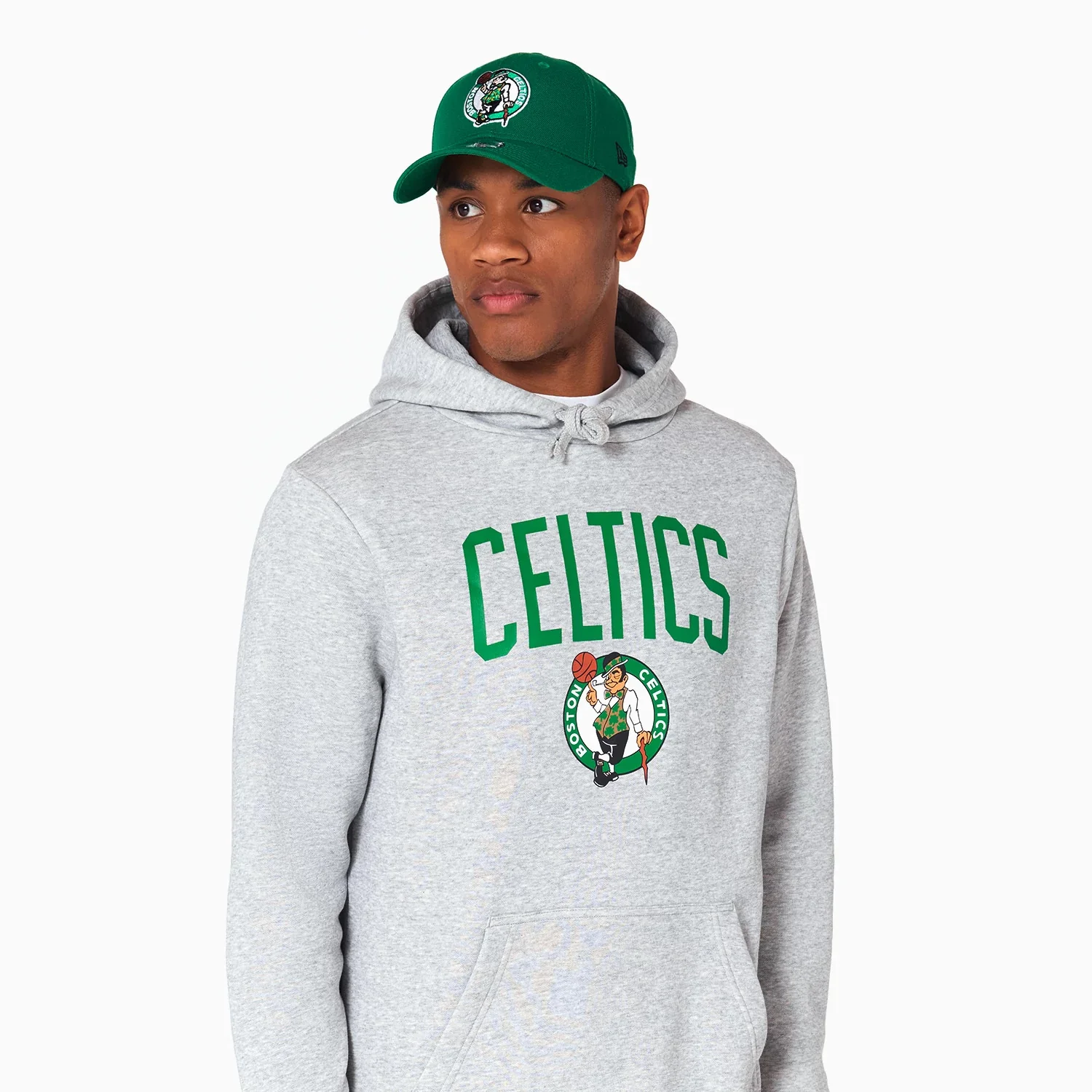 Boston Celtics NBA Grey Pullover Hoodie - Image 4