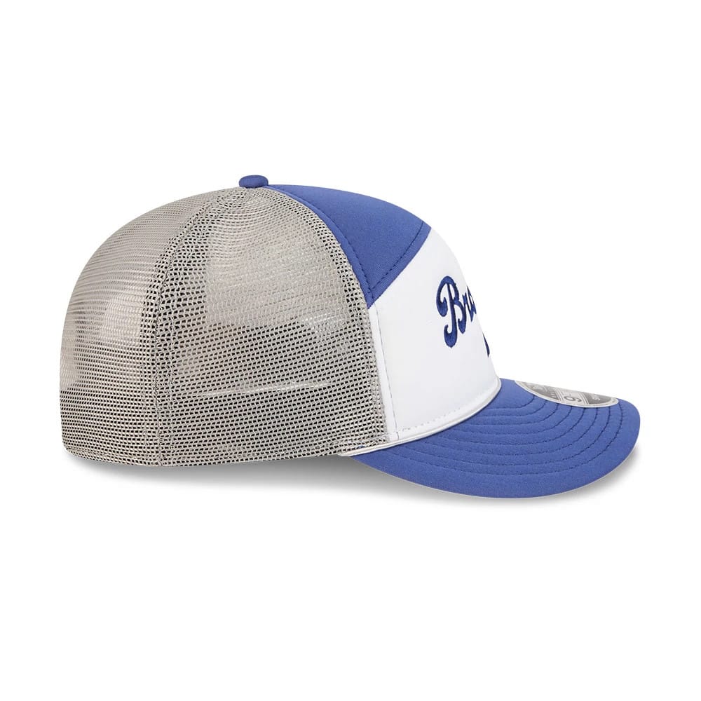 Brooklyn Dodgers MLB Blocked Dark Blue 9FIFTY Split Panel Snapback Cap - Image 6
