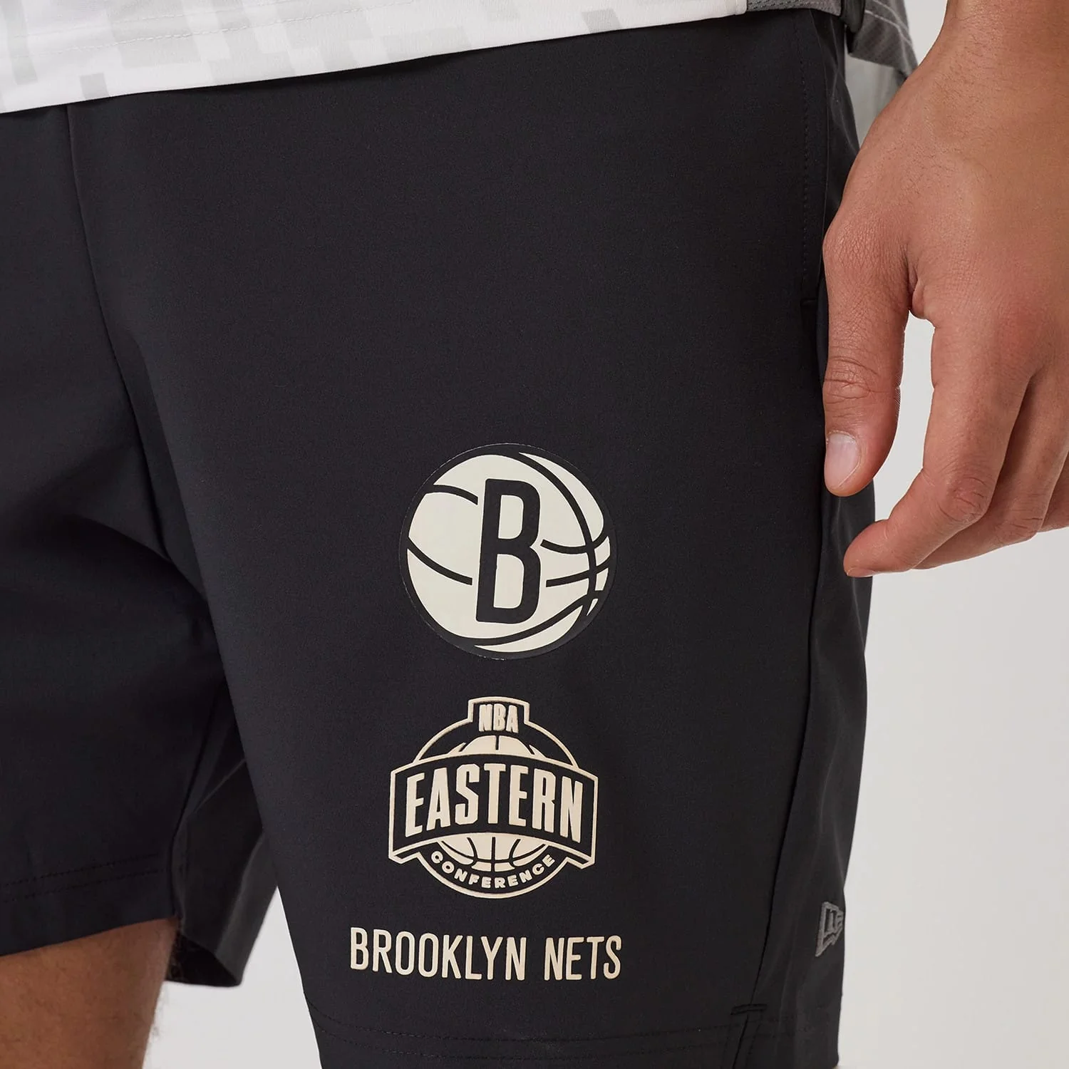 Brooklyn Nets NBA Match Black Oversized Shorts - Image 3