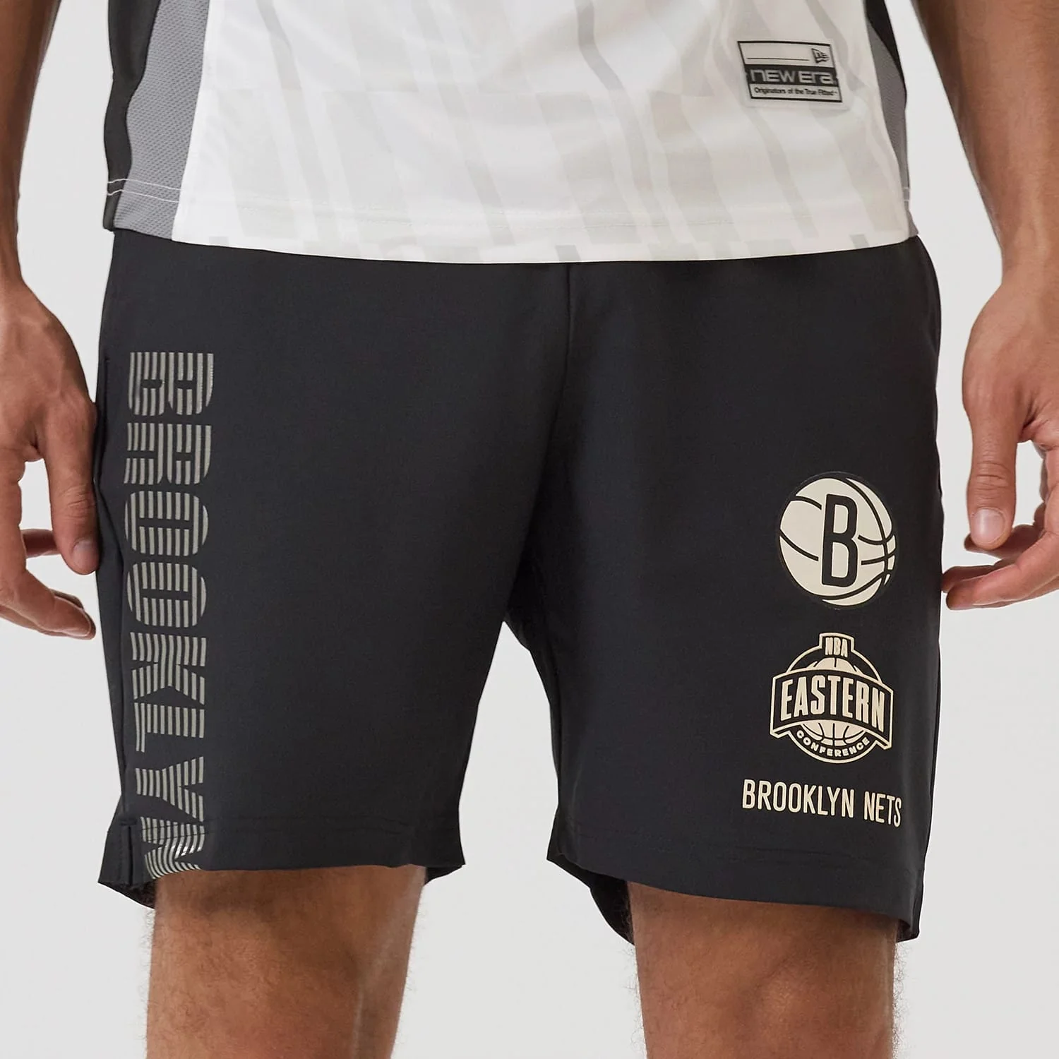 Brooklyn Nets NBA Match Black Oversized Shorts - Image 4