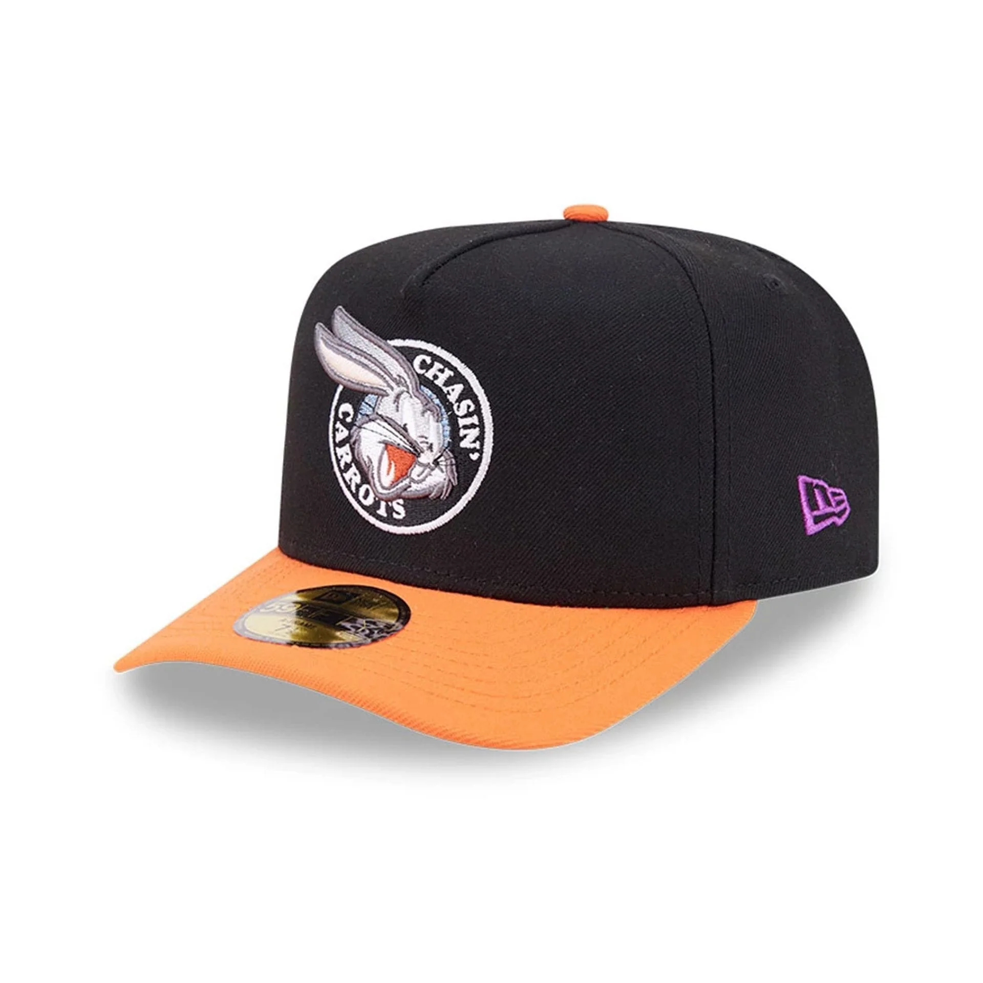 Bugs Bunny Looney Tunes Chasin Carrots Black 59FIFTY A-Frame Fitted Cap - Image 4