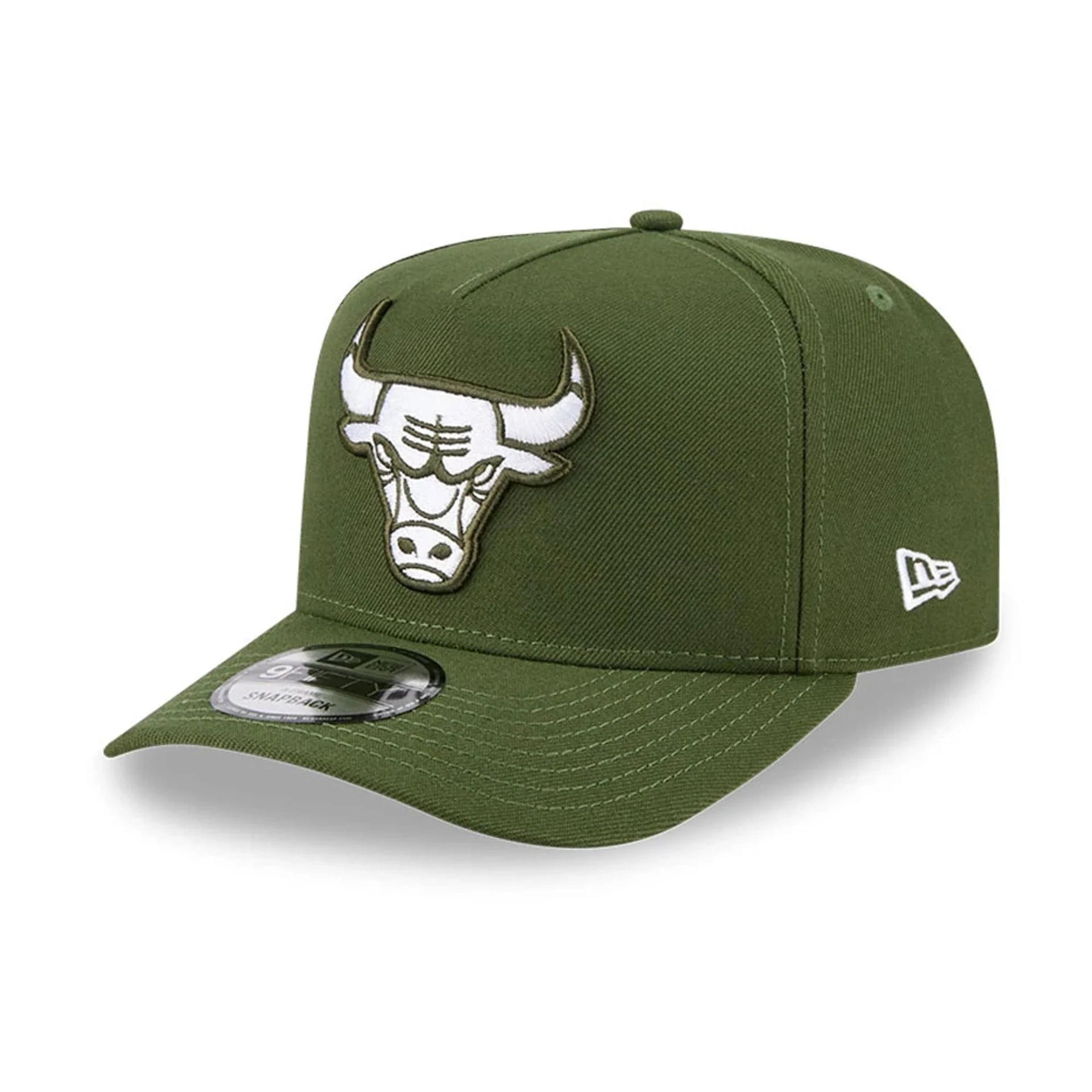 Bulls NBA Rifle Green 9FIFTY A-Frame Snapback Adjustable Cap