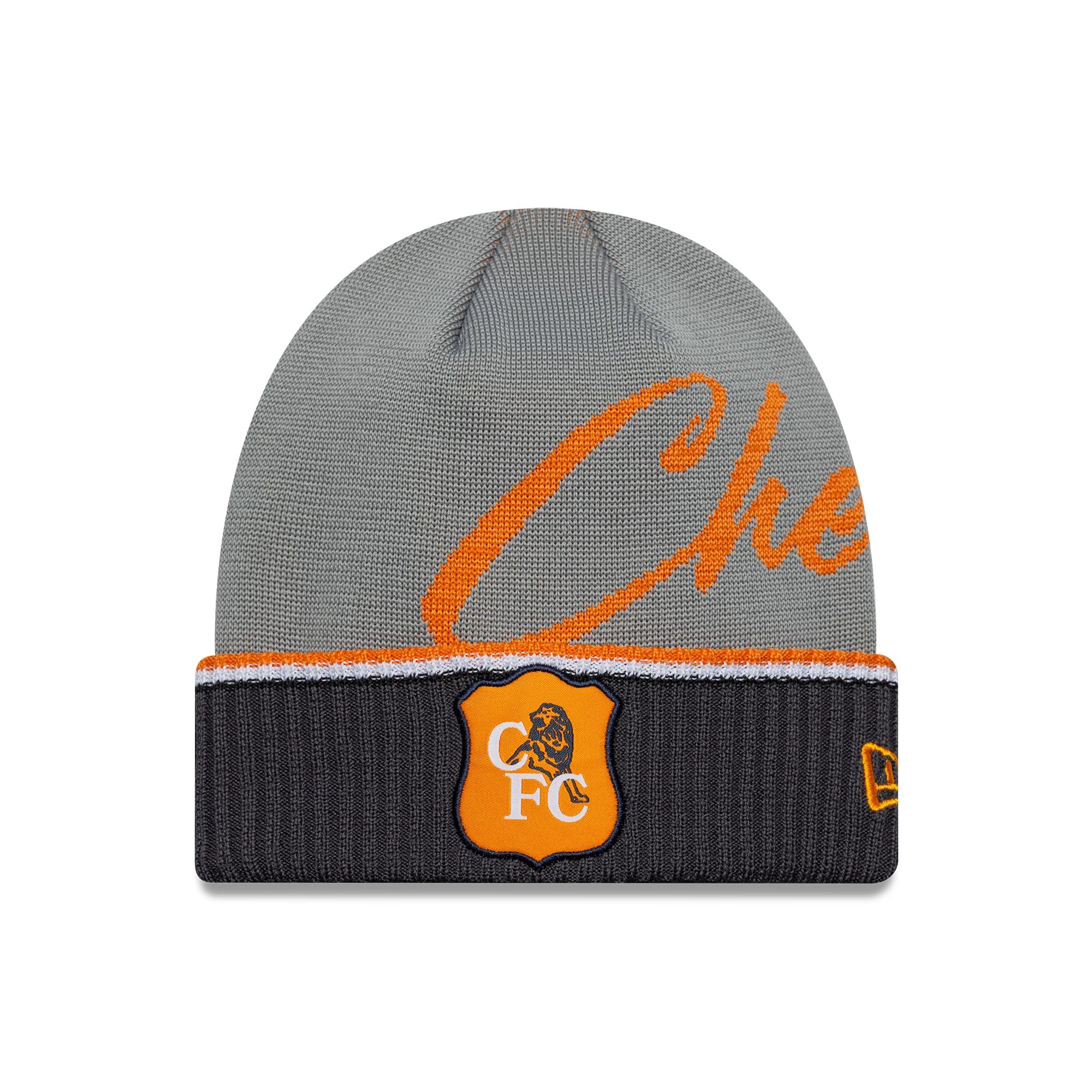 Chelsea FC Lion Crest 94 Grey Cuff Knit Beanie Hat