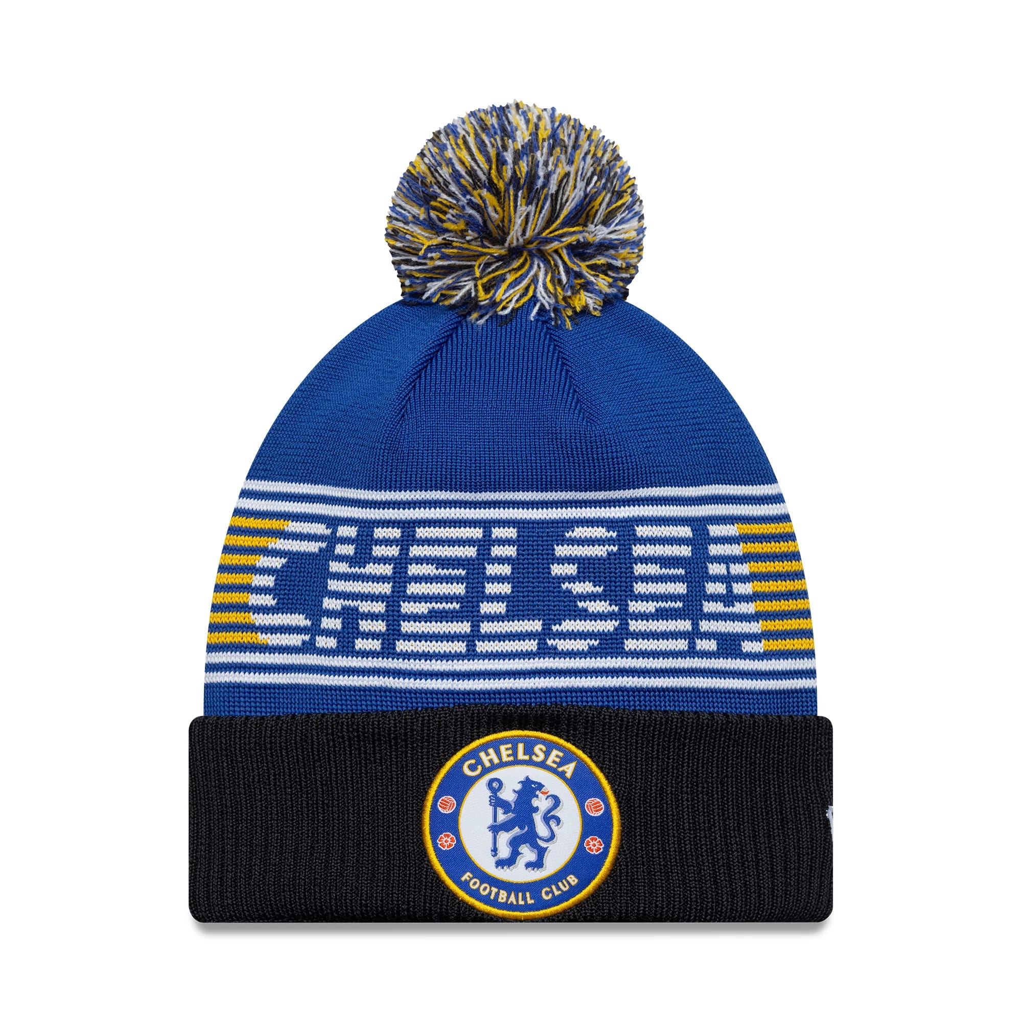 Chelsea FC Lion Crest Blue Bobble Knit Beanie Hat