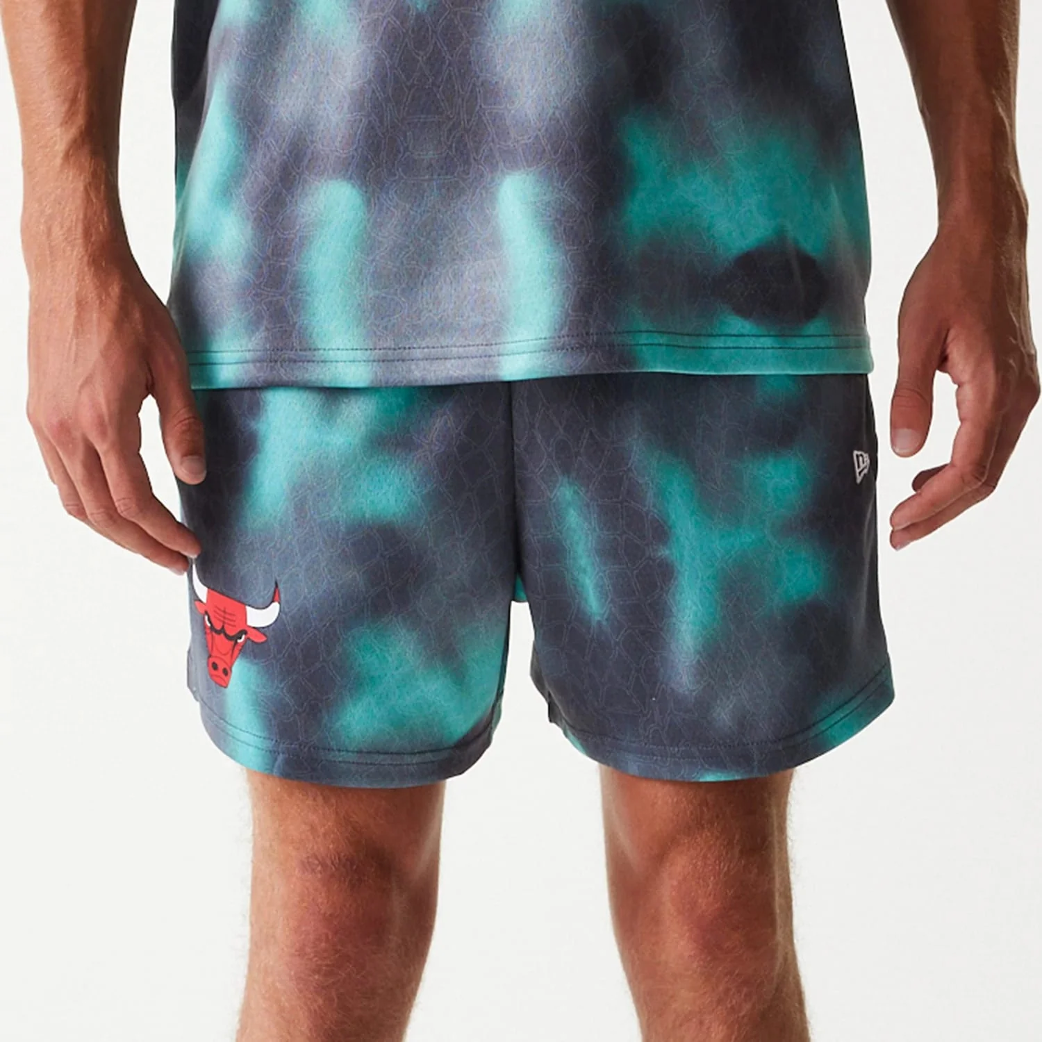 Chicago Bulls NBA All Over Print Green Shorts - Image 3