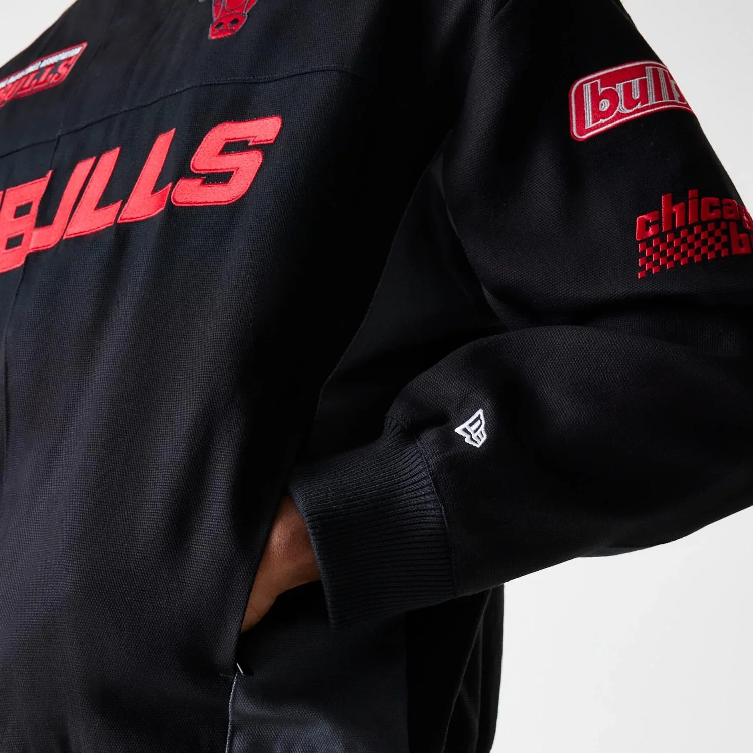 Chicago Bulls NBA Black Motorsports Jacket - Image 5