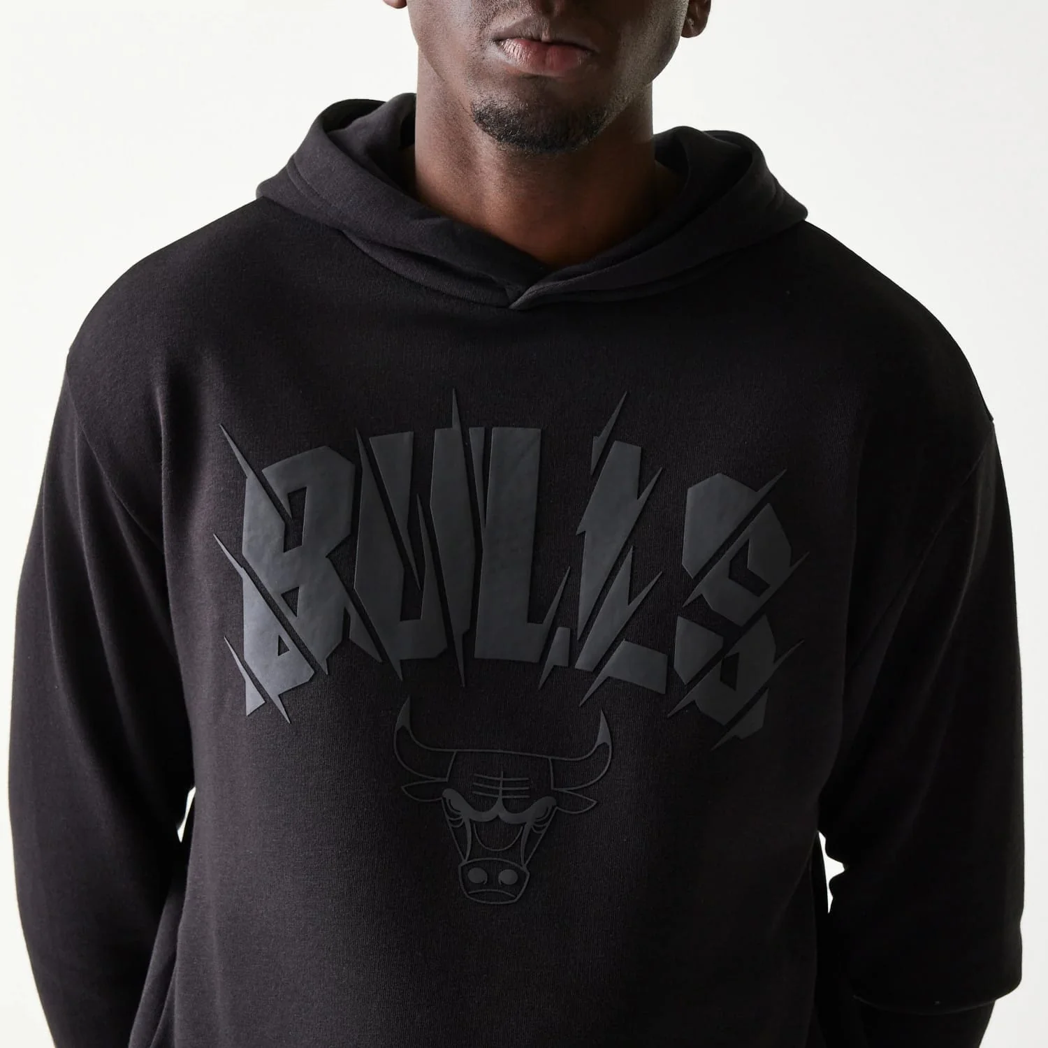 Chicago Bulls NBA Black Oversized Pullover Hoodie - Image 6