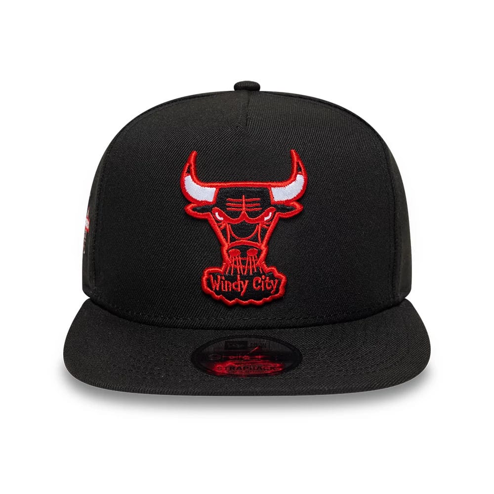 Chicago Bulls NBA Hardwood Classic Black 9FIFTY A-Frame Snapback Adjustable Cap - Image 3