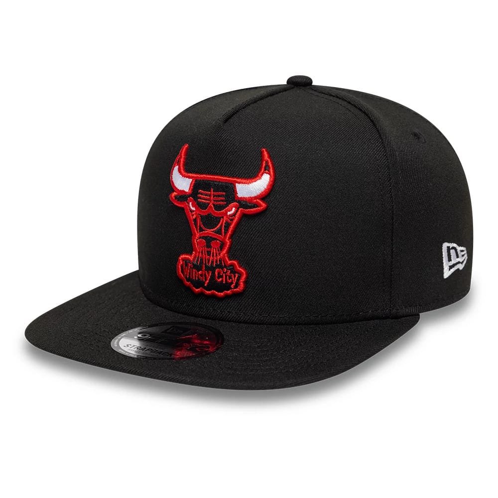 Chicago Bulls NBA Hardwood Classic Black 9FIFTY A-Frame Snapback Adjustable Cap - Image 4