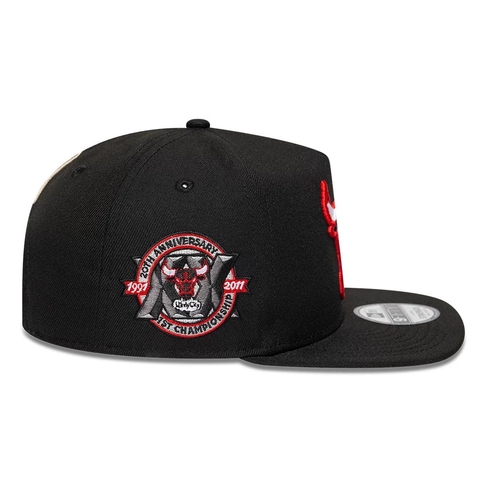 Chicago Bulls NBA Hardwood Classic Black 9FIFTY A-Frame Snapback Adjustable Cap - Image 7