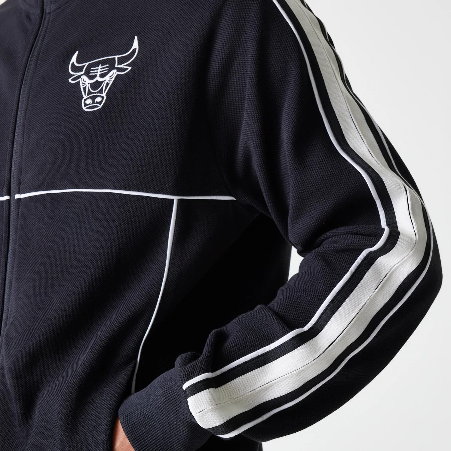 Chicago Bulls NBA Outline Black Track Jacket - Image 6