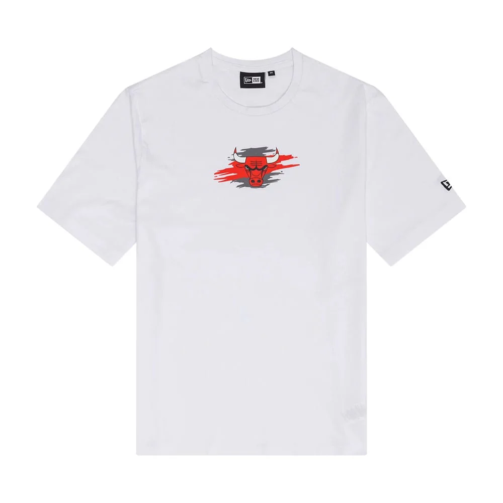Chicago Bulls NBA Paint Graphic White T-Shirt