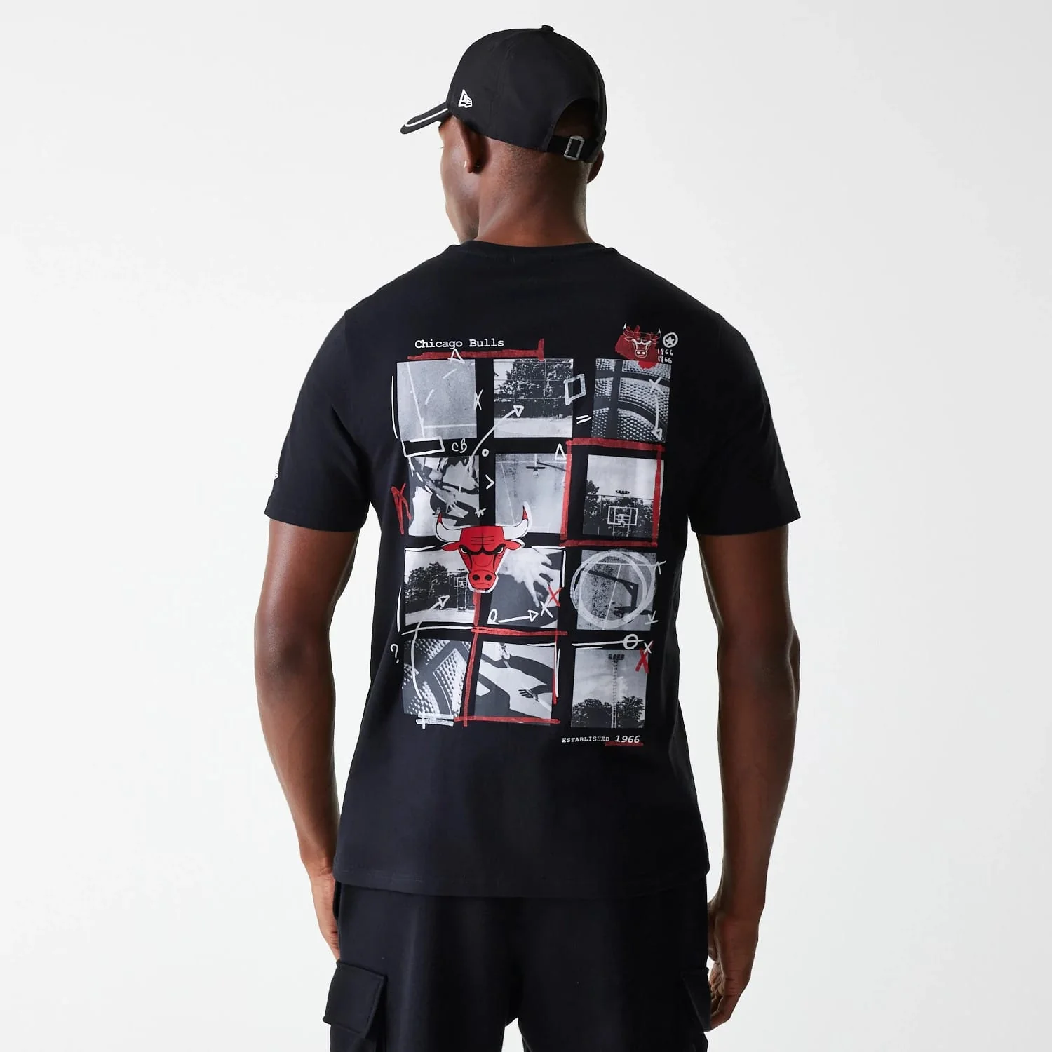 Chicago Bulls NBA Photographic Print Black T-Shirt - Image 2