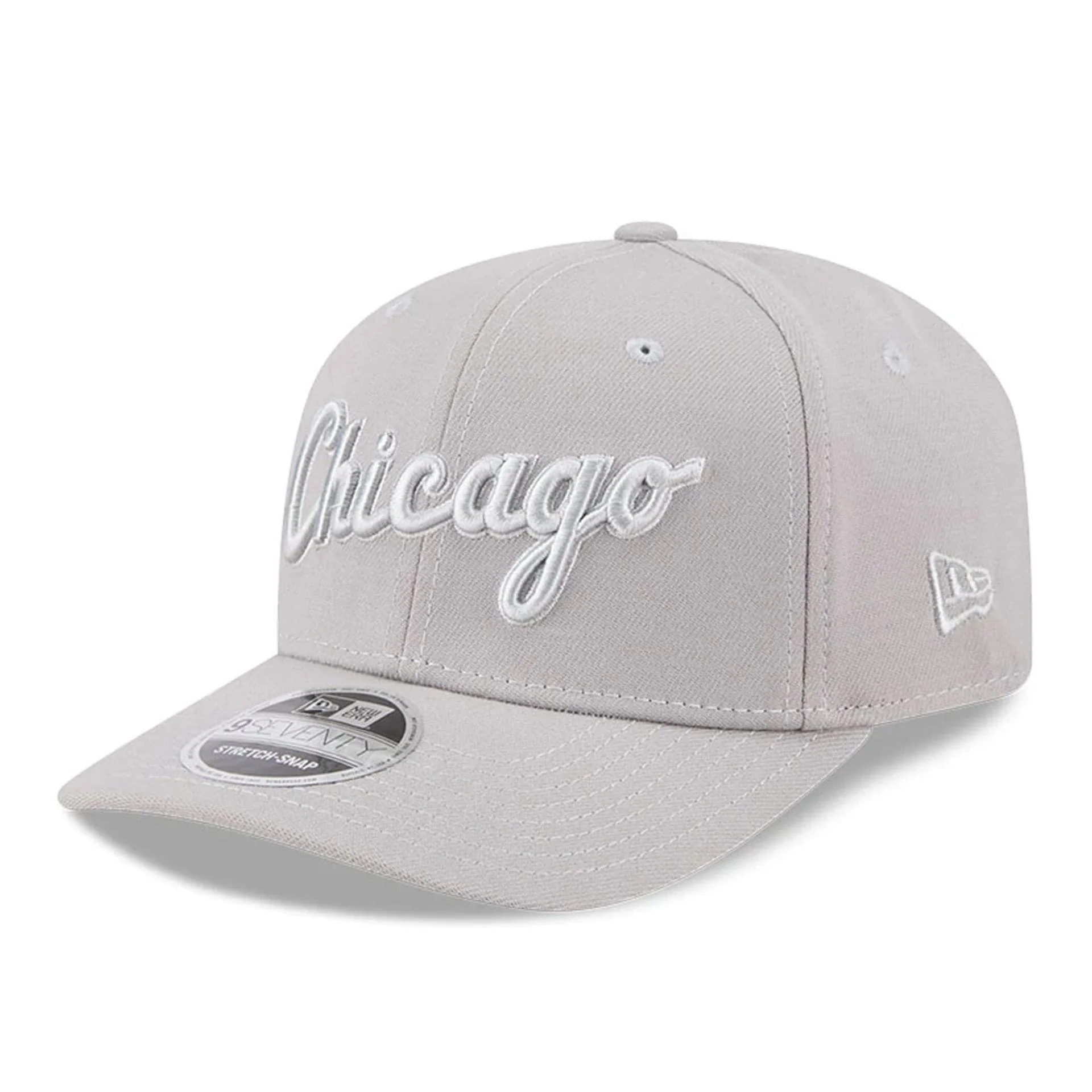 Chicago Bulls NBA Script Grey 9SEVENTY Stretch Snap Adjustable Cap