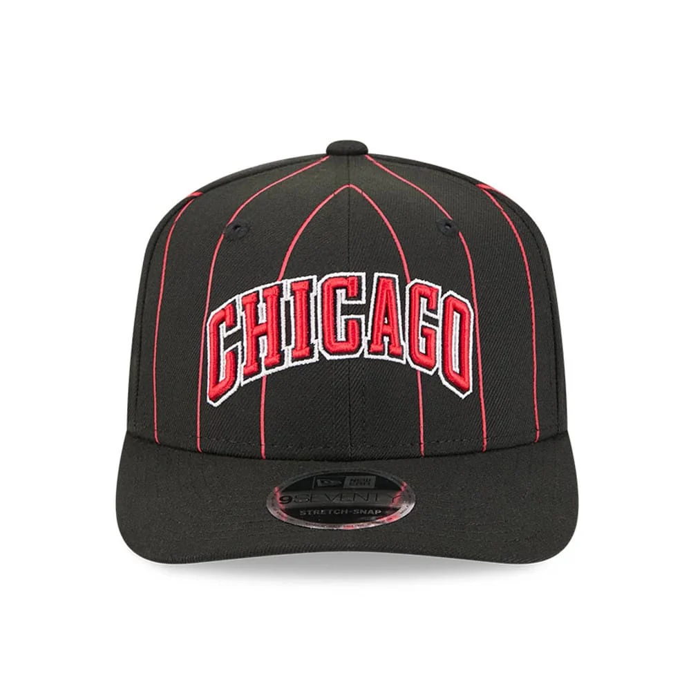Chicago Bulls NBA Statement Black 9SEVENTY Stretch Snap Adjustable Cap - Image 3