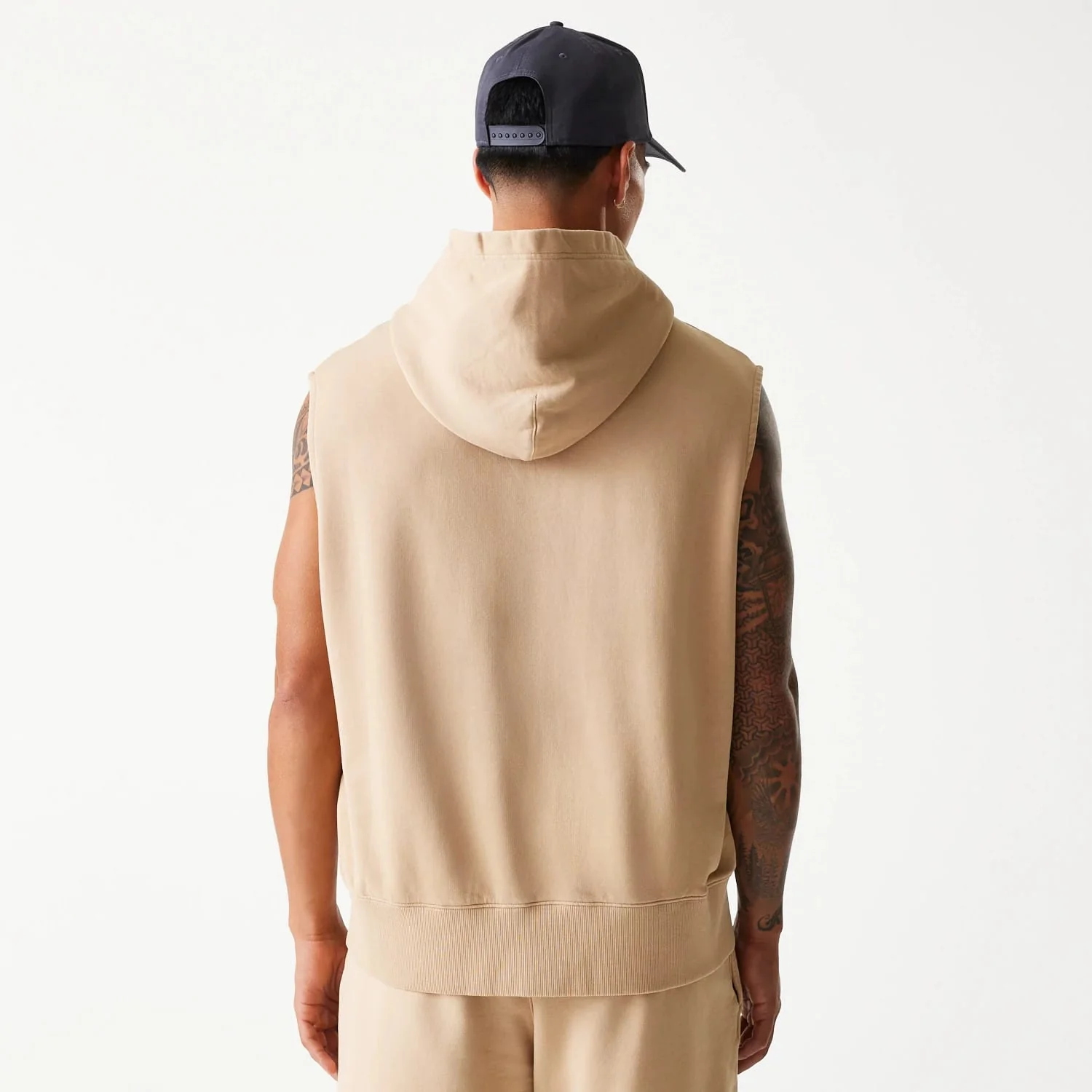 Chicago Bulls NBA Washed Beige Sleeveless Hoodie - Image 2