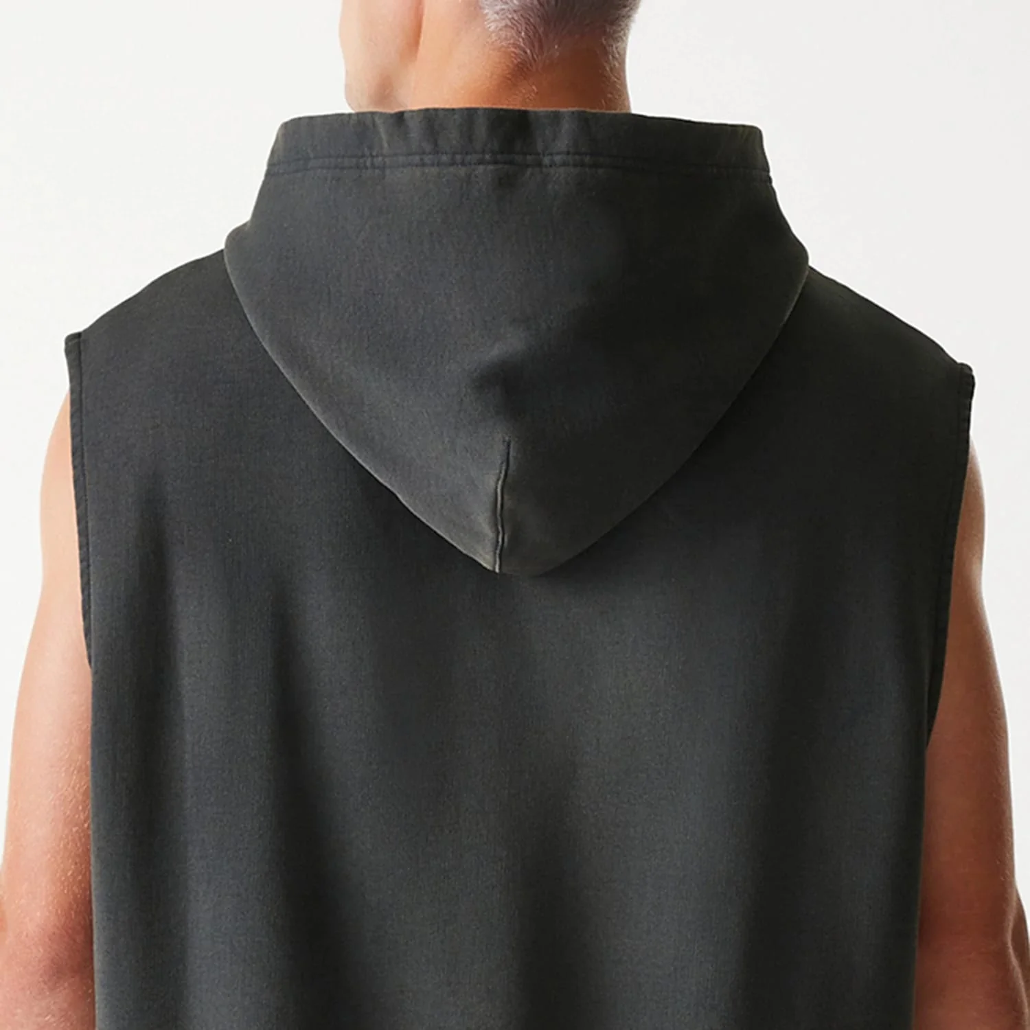 Chicago Bulls NBA Washed Grey Sleeveless Hoodie - Image 4