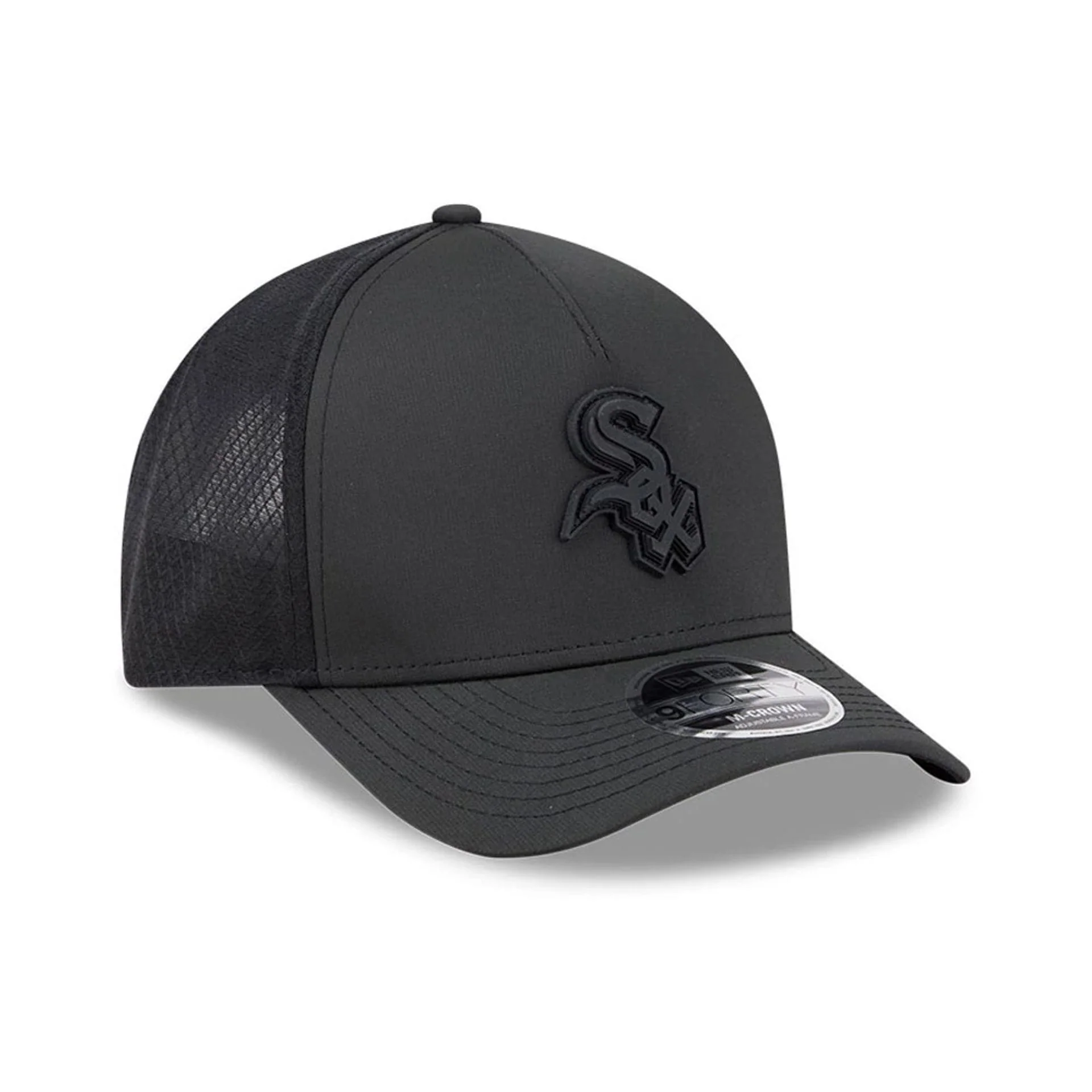 Chicago White Sox MLB Badged Black 9FORTY M-Crown A-Frame Trucker Cap - Image 4