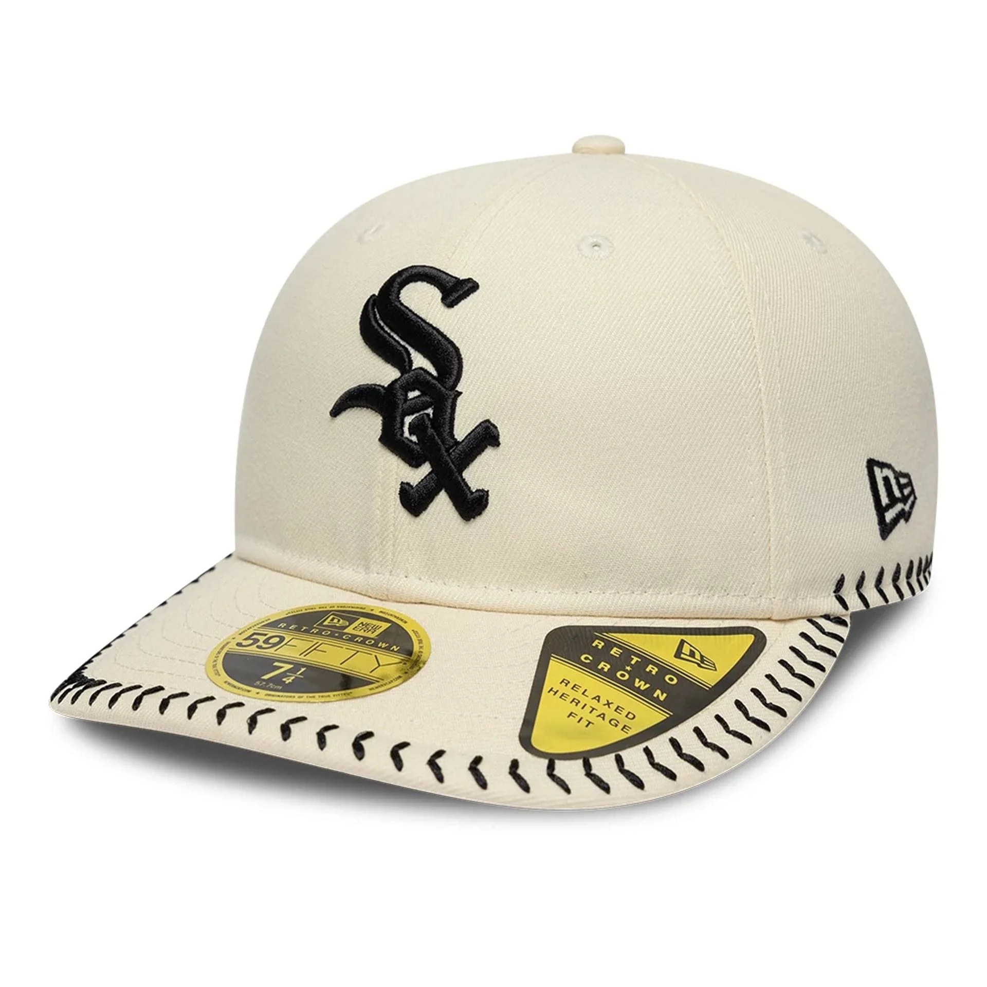 Chicago White Sox MLB Baseball Stitch Cream Retro Crown 59FIFTY Fitted Cap