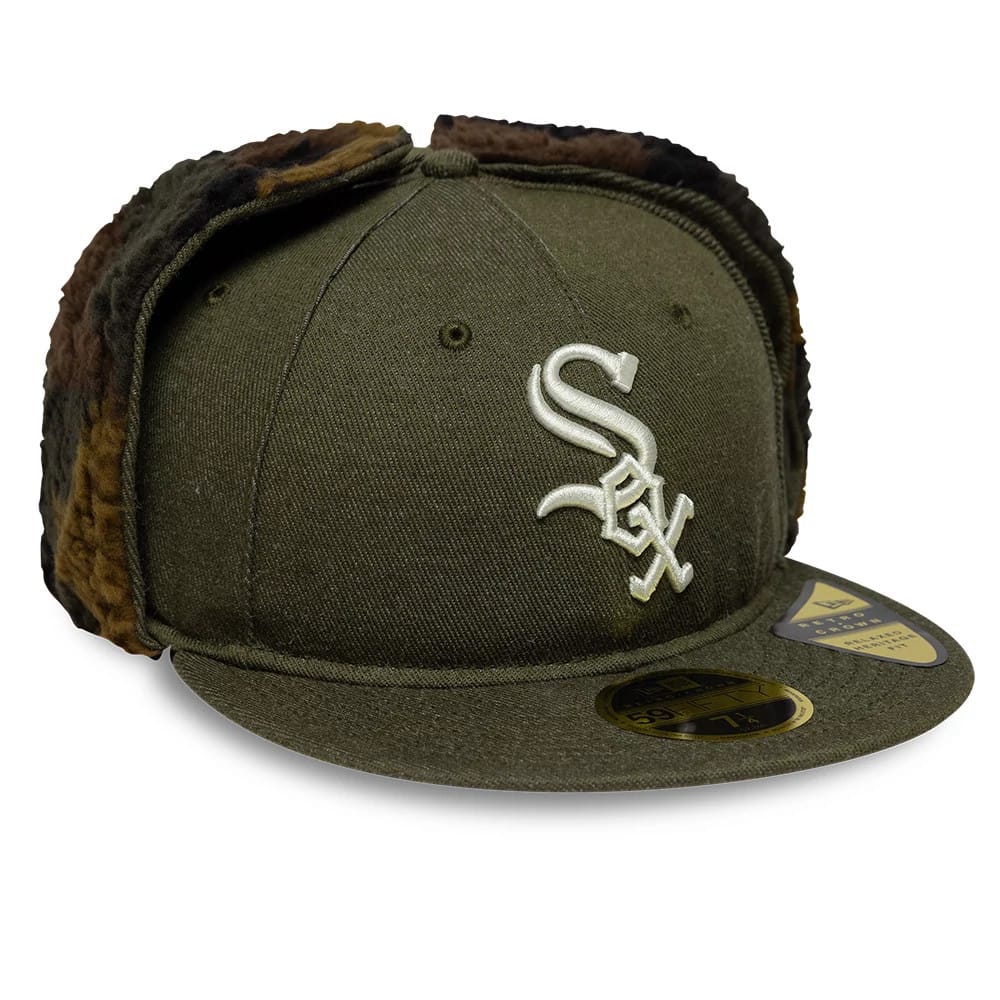 Chicago White Sox MLB Camo Green Retro Crown 59FIFTY Fitted Cap - Image 5