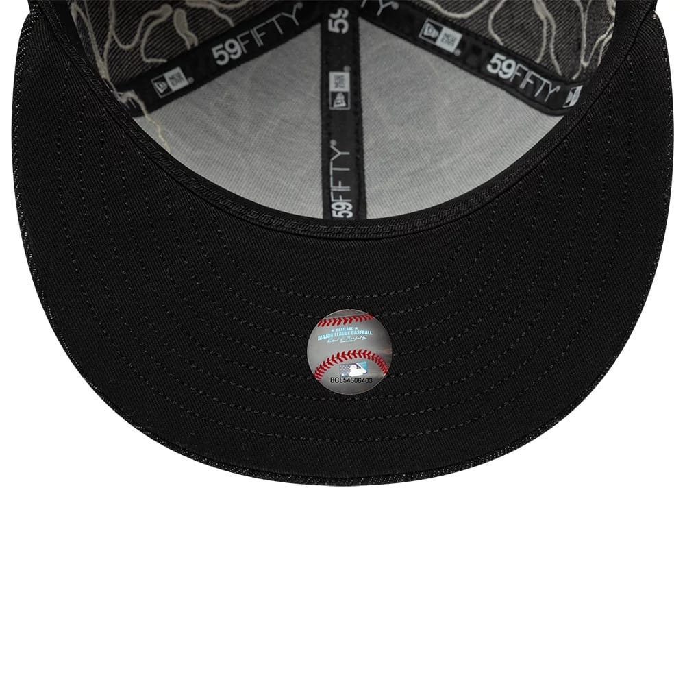 Chicago White Sox MLB Floral Denim Black 59FIFTY Fitted Cap - Image 7