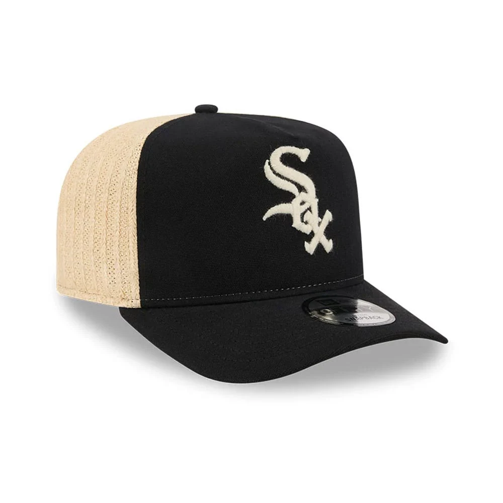 Chicago White Sox MLB Grained Black 9FIFTY A-Frame Snapback Adjustable Cap - Image 4