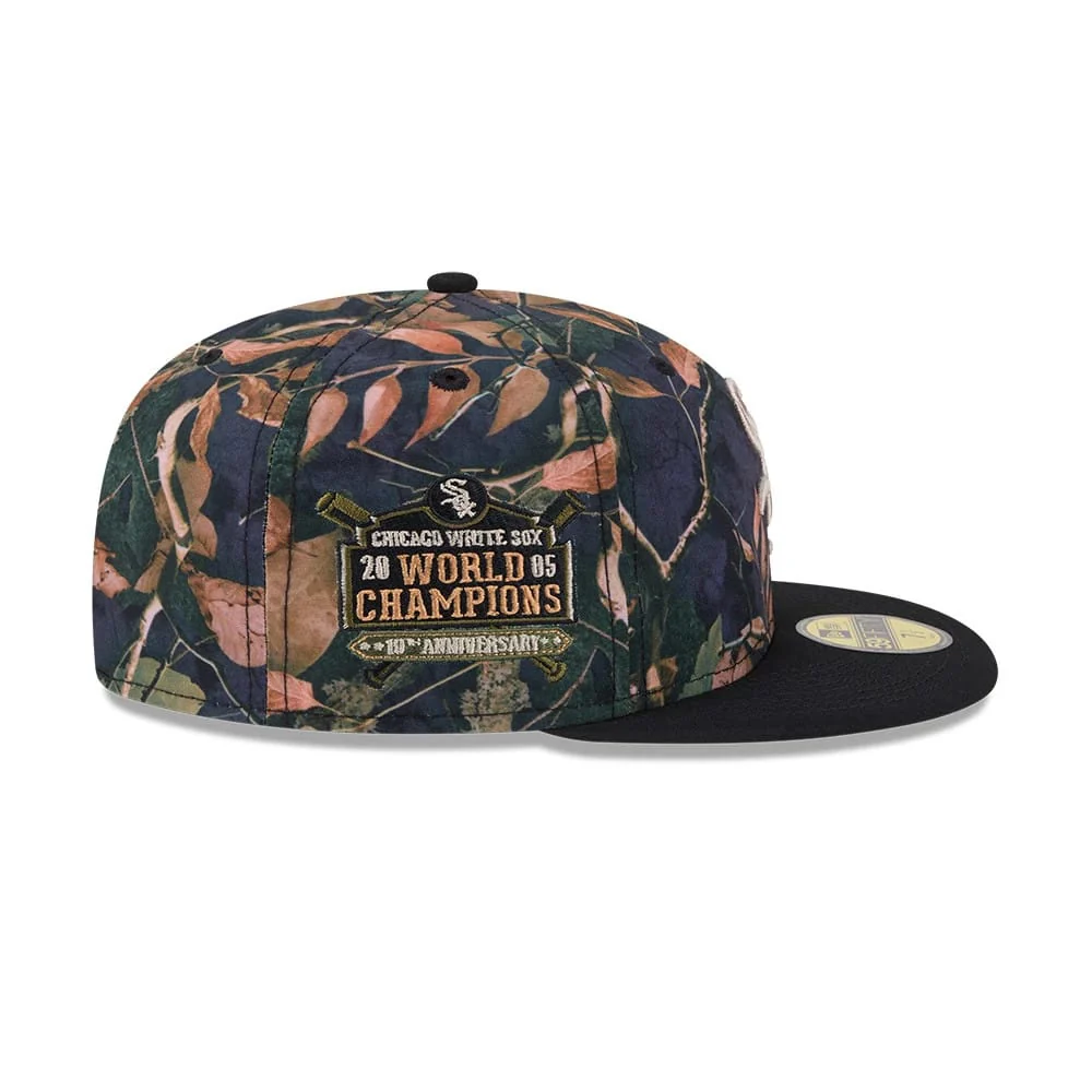 Chicago White Sox MLB Leaves Black 59FIFTY Fitted Cap - Image 5