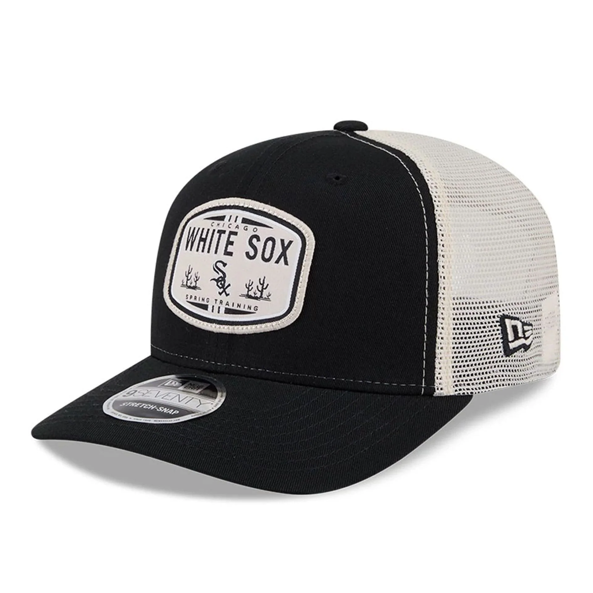 Chicago White Sox MLB Patch Black 9SEVENTY Stretch Snap Adjustable Cap