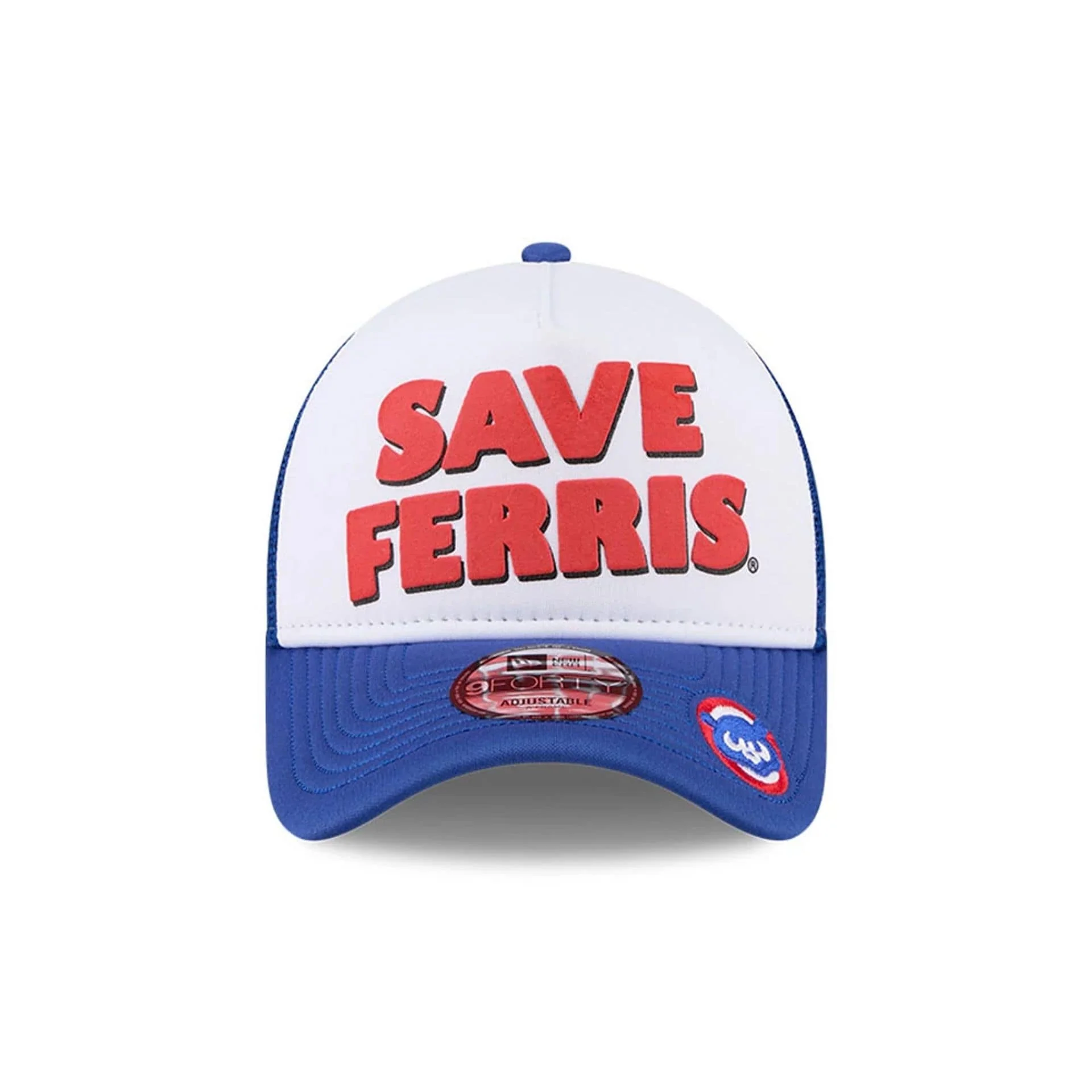 Cubs MLB X Ferris Bueller's Day Off White 9FORTY A-Frame Trucker Adjustable Cap - Image 3