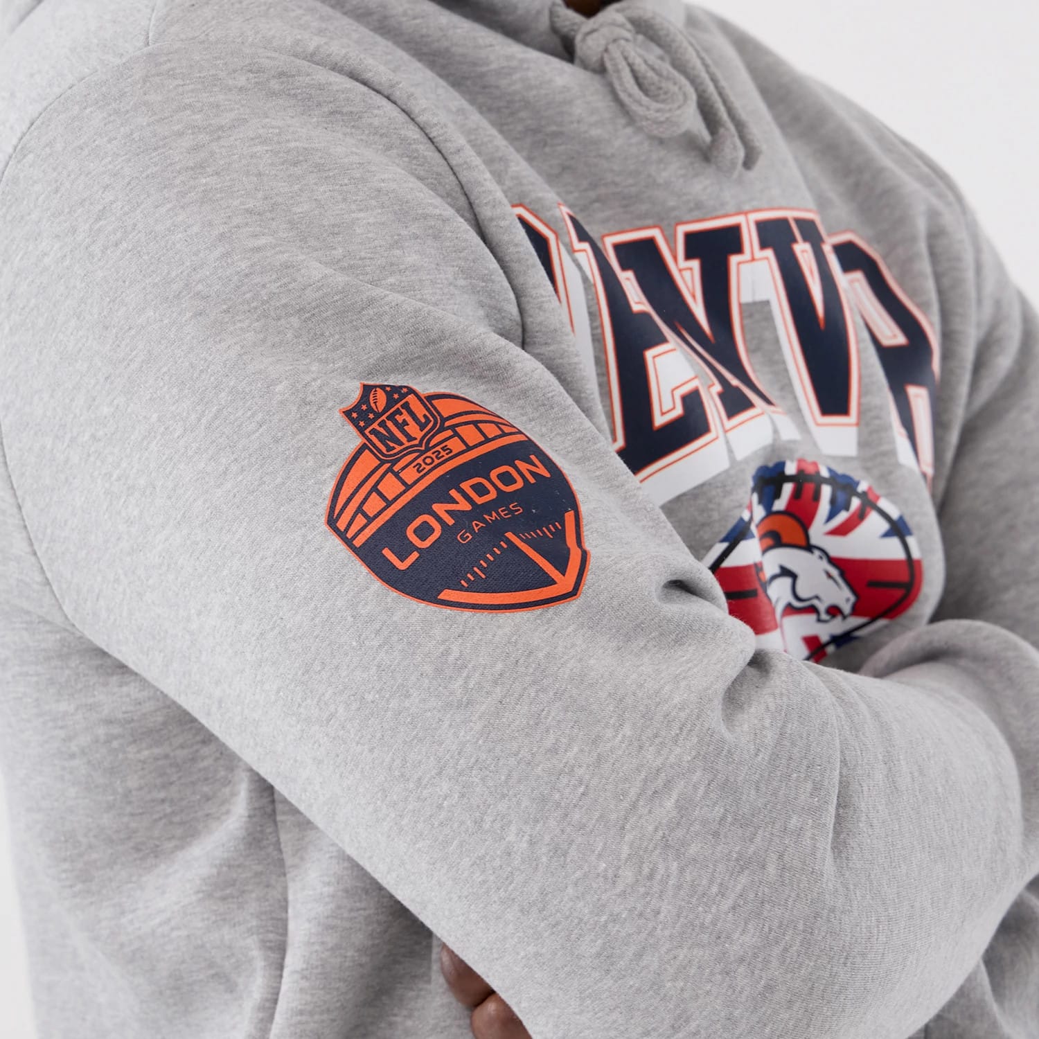 Denver Broncos NFL International Series Games 2025 Grey Pullover Hoodie - Image 4