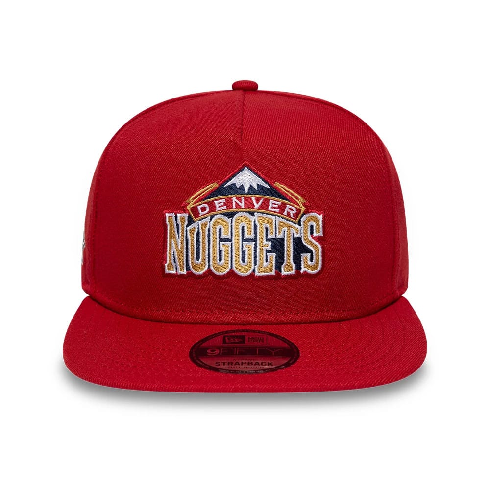 Denver Nuggets NBA Hardwood Classic Dark Red 9FIFTY A-Frame Snapback Adjustable Cap - Image 3