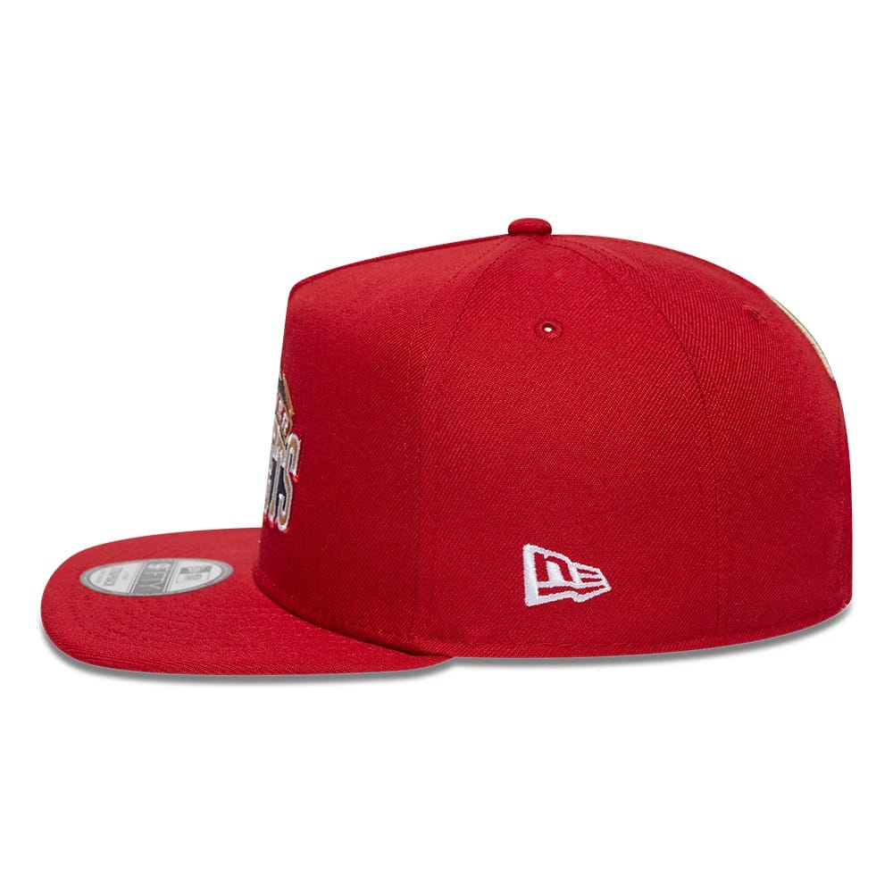Denver Nuggets NBA Hardwood Classic Dark Red 9FIFTY A-Frame Snapback Adjustable Cap - Image 6