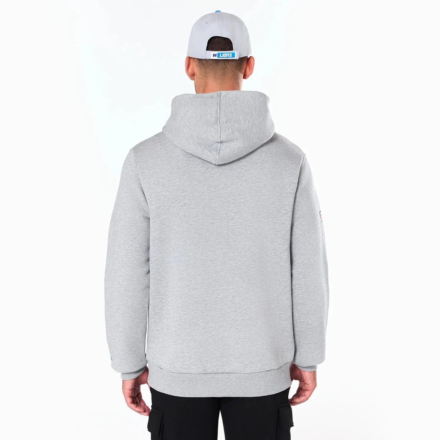 Detroit Lions NFL Grey Pullover Hoodie - Image 7