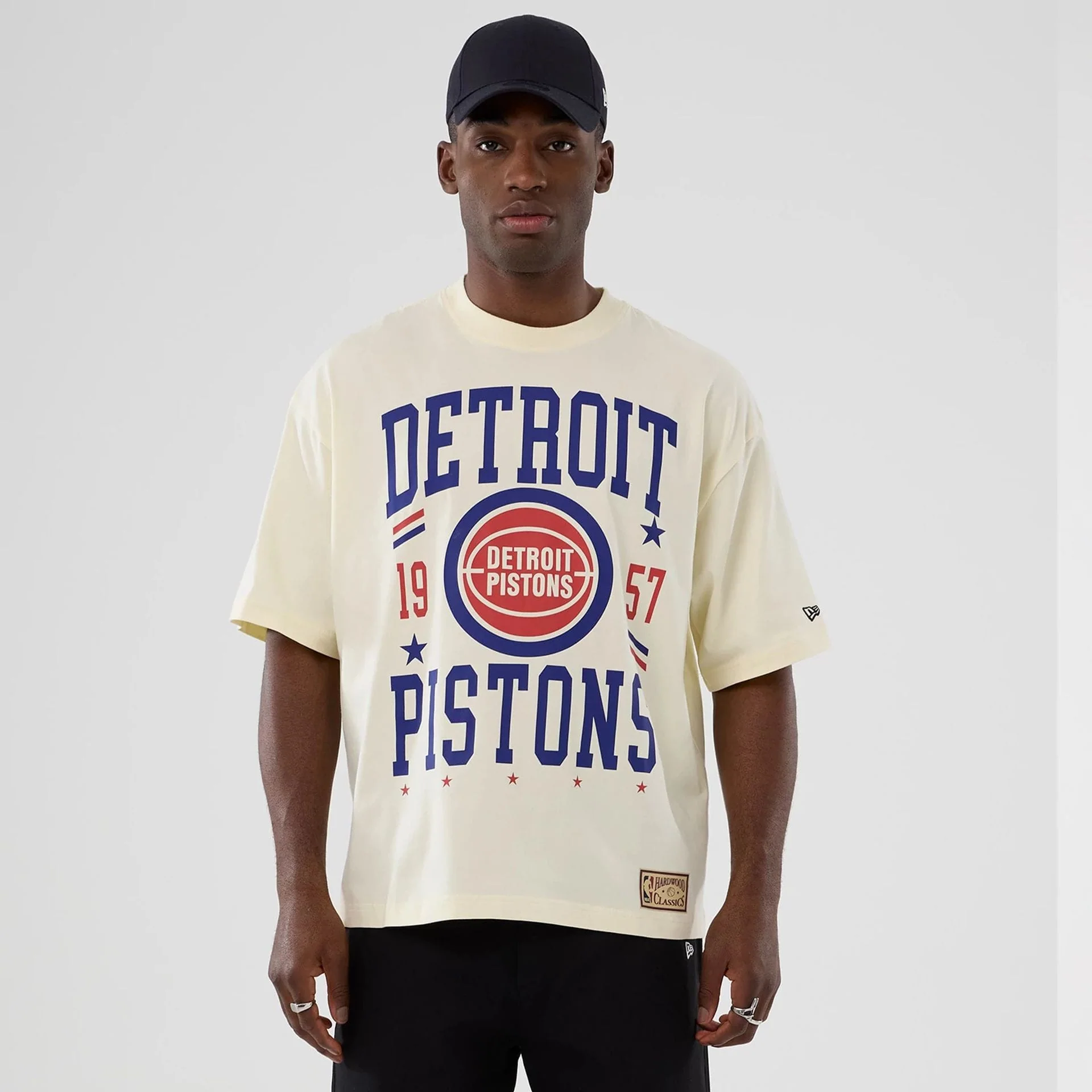 Detroit Pistons NBA Hardwood Classic Cream T-Shirt