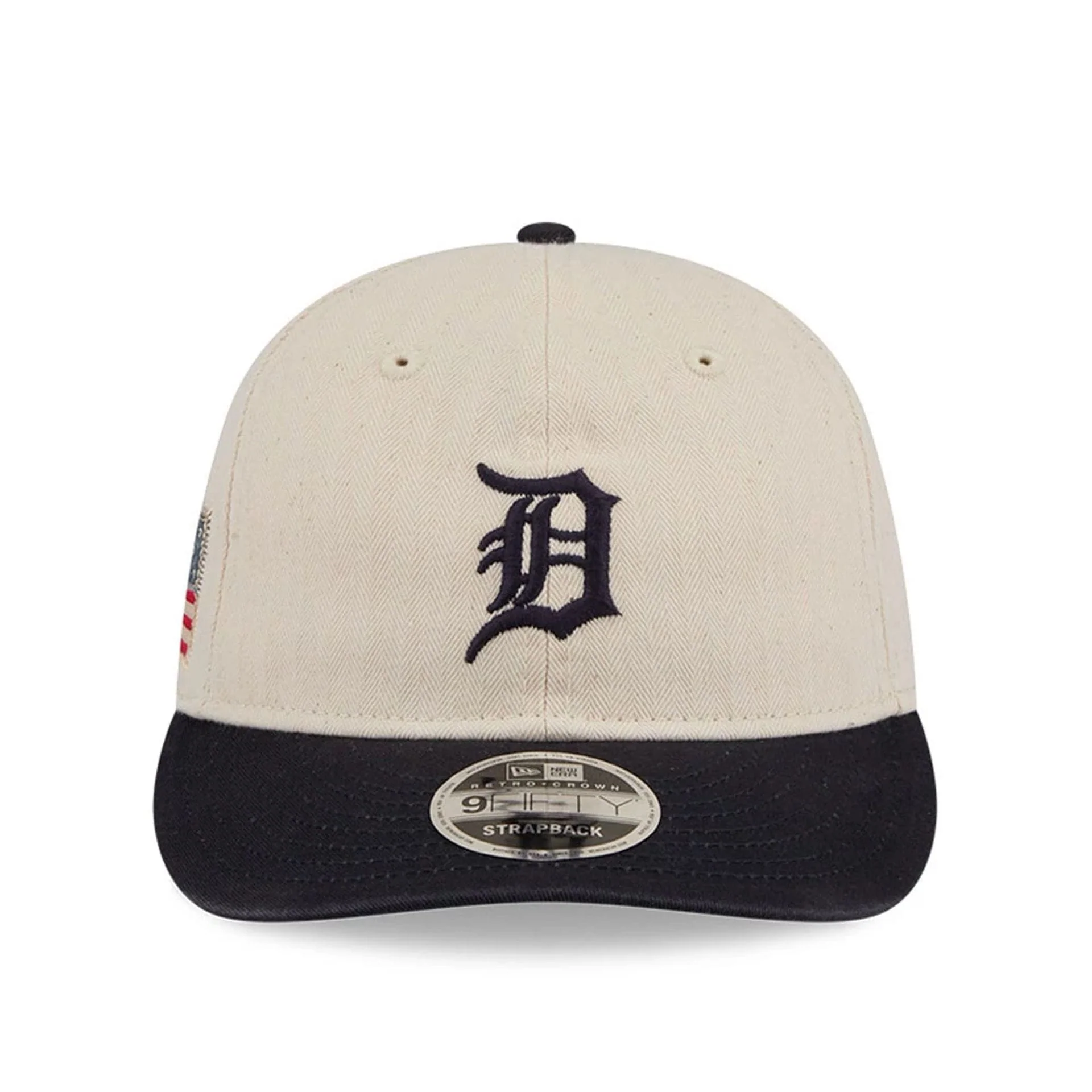Detroit Tigers MLB Americana Herringbone White Retro Crown 9FIFTY Adjustable Cap - Image 4