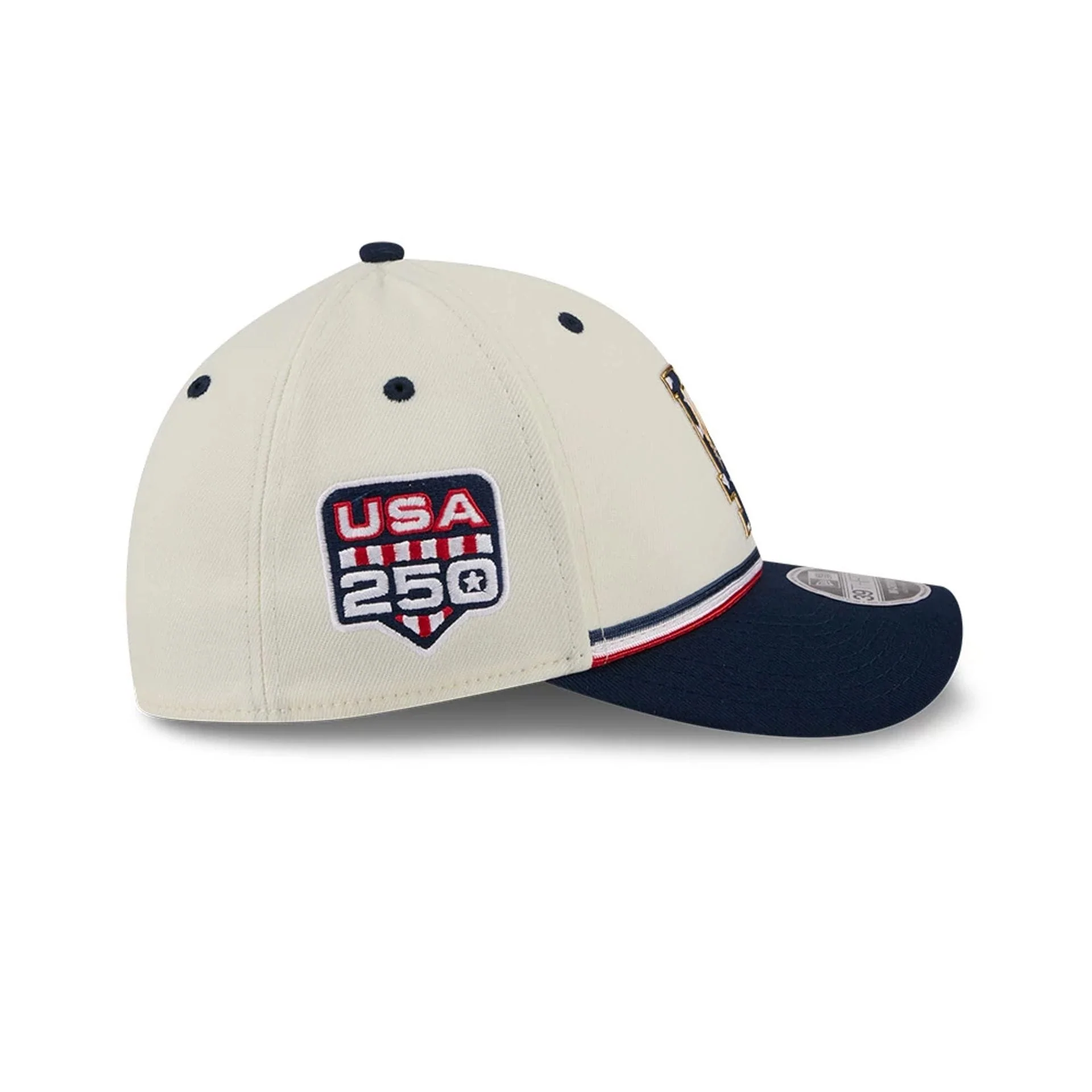 Dodgers MLB 4th Of July 2026 Cream 39THIRTY M-Crown Stretch Fit Cap - Image 4